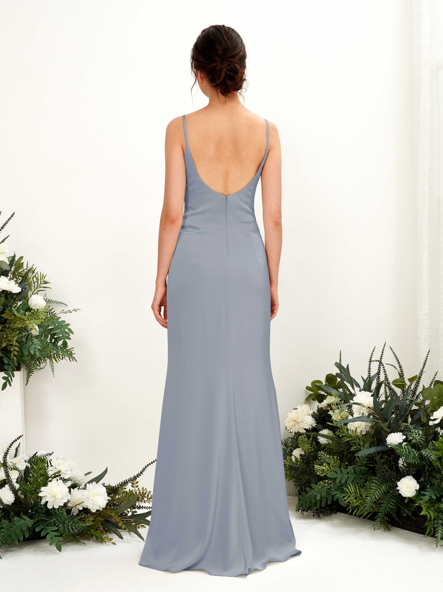 Candice Dusty Blue Satin Sleeveless Maxi Dress