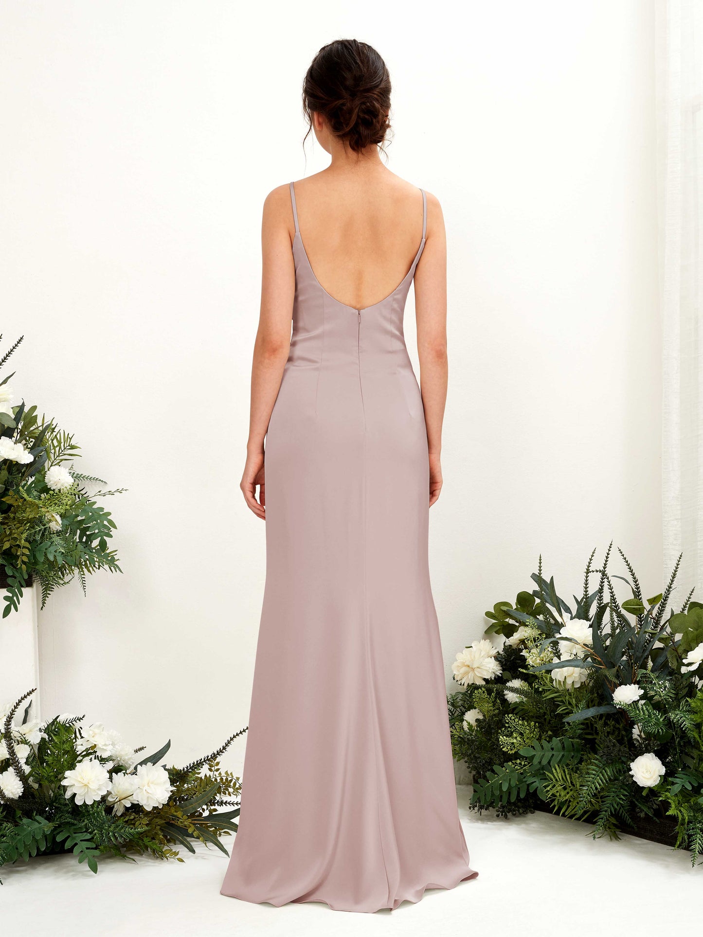 Candice Dusty Rose Satin Sleeveless Maxi Dress