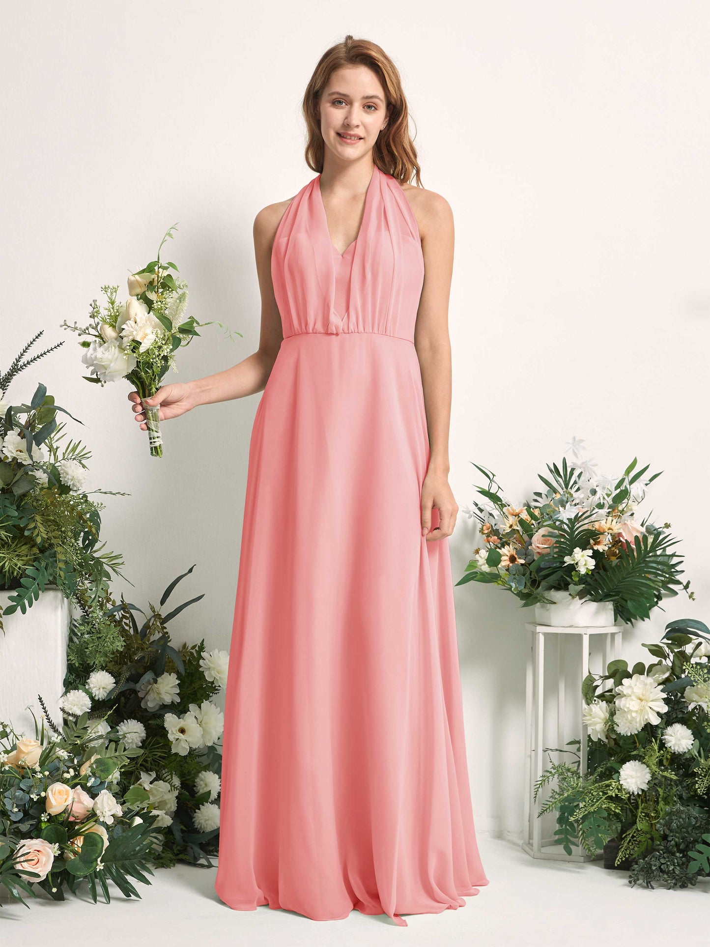 Carolyn Ballet Pink Halter Maxi Dress