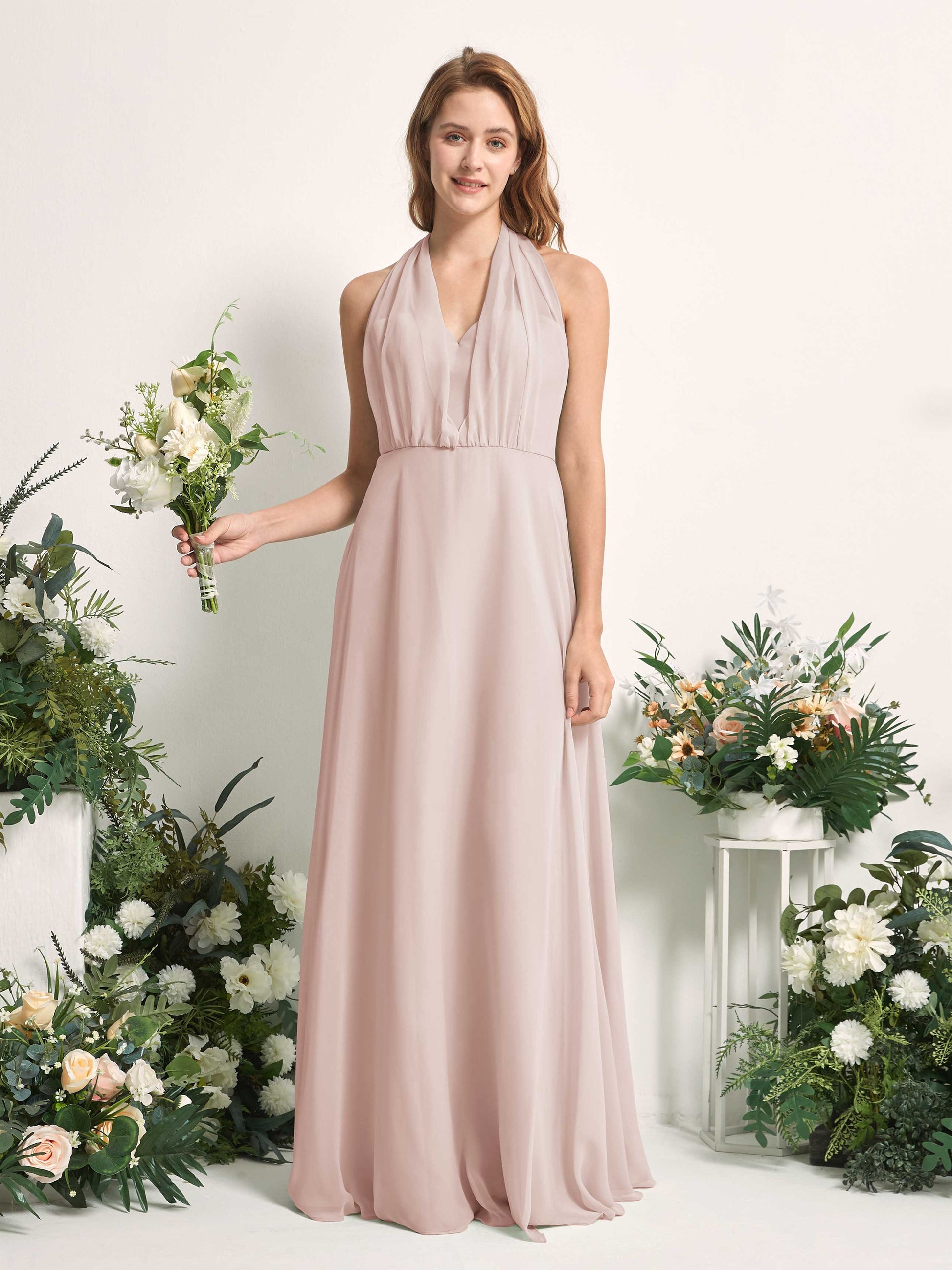 Carolyn Biscotti Halter Maxi Dress