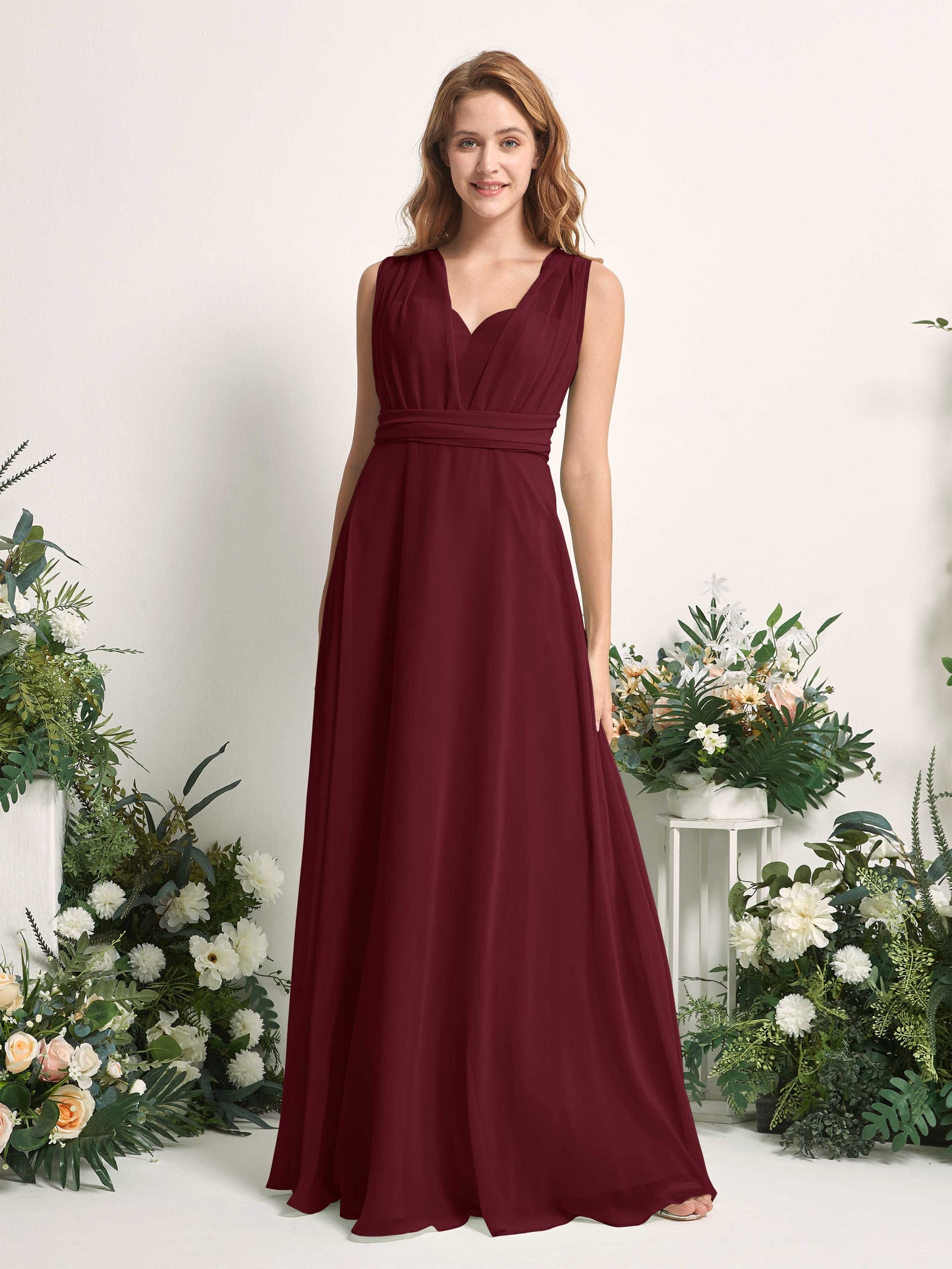 Carolyn Burgundy Halter Maxi Dress