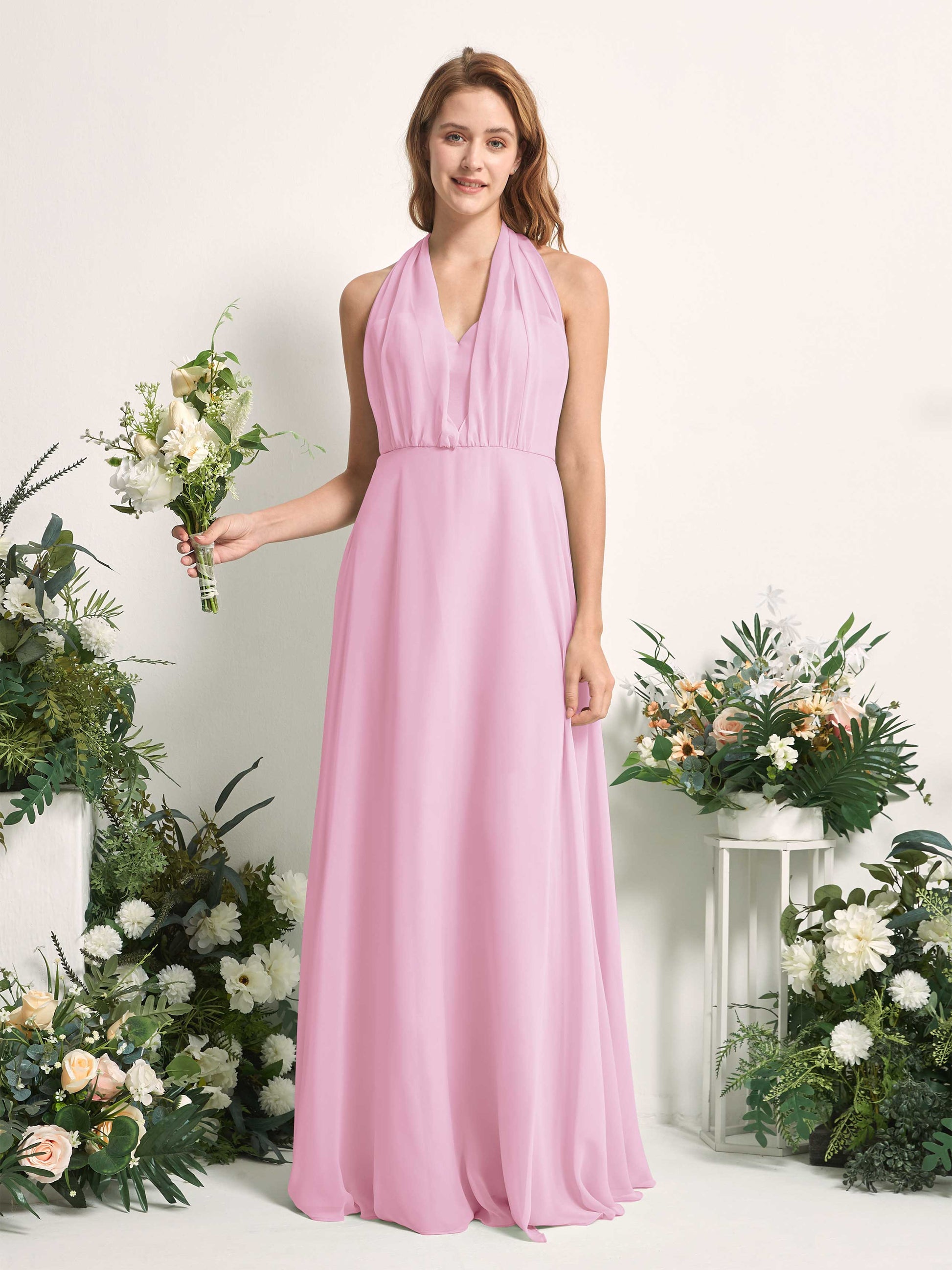 Carolyn Candy Pink Halter Maxi Dress