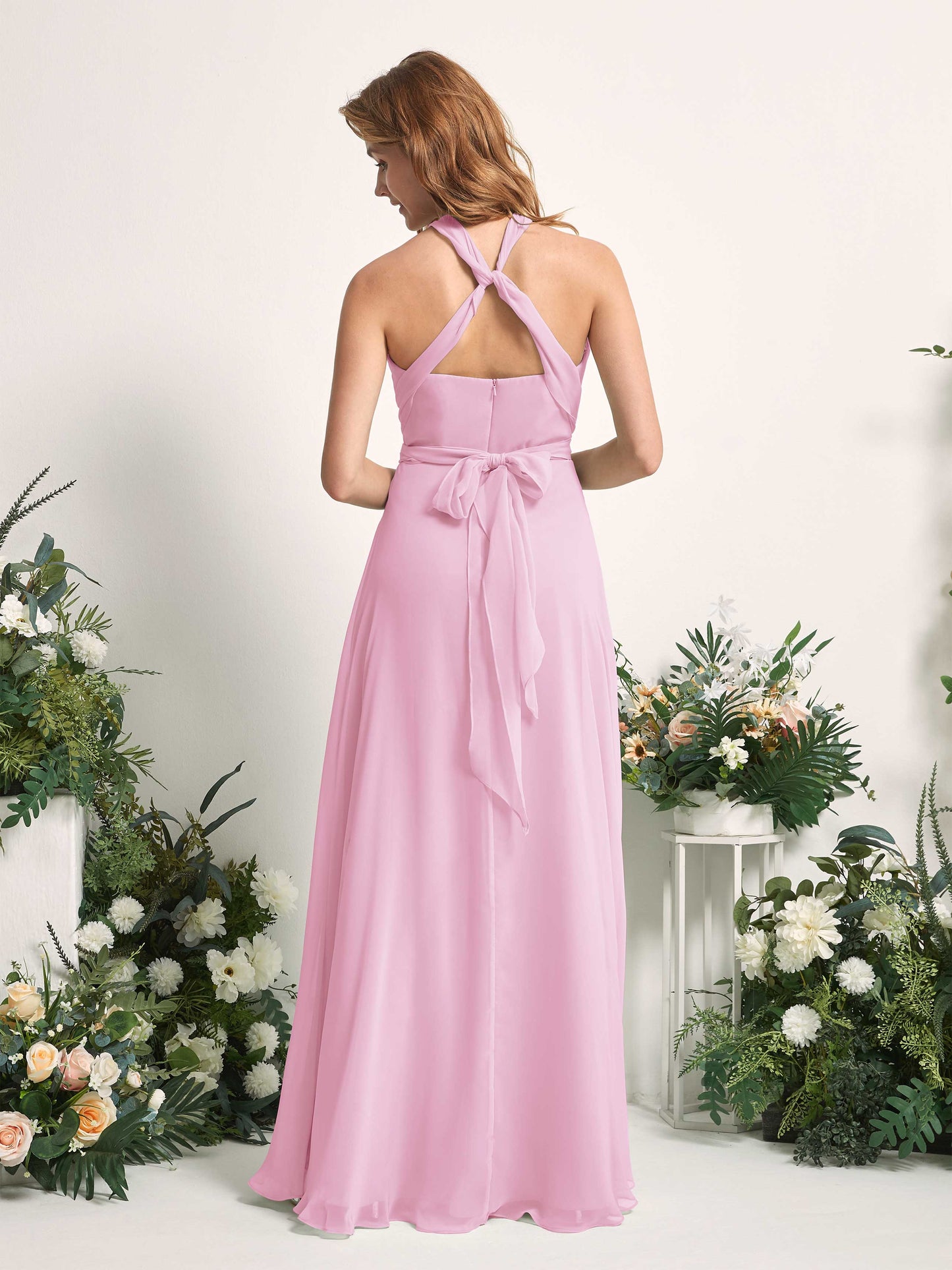 Carolyn Candy Pink Halter Maxi Dress