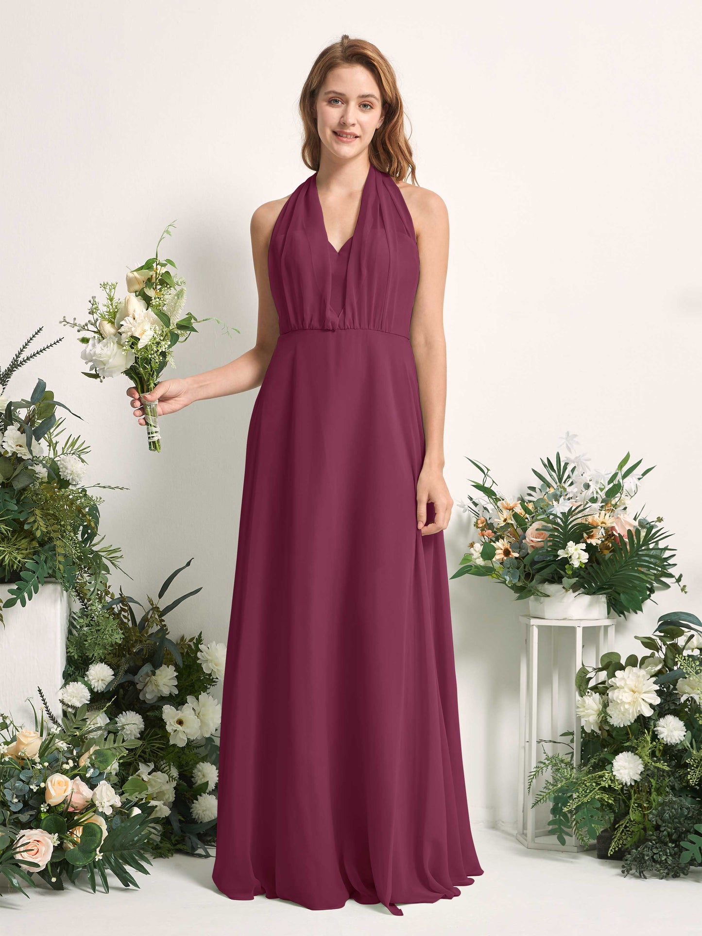 Carolyn Chianti Halter Maxi Dress