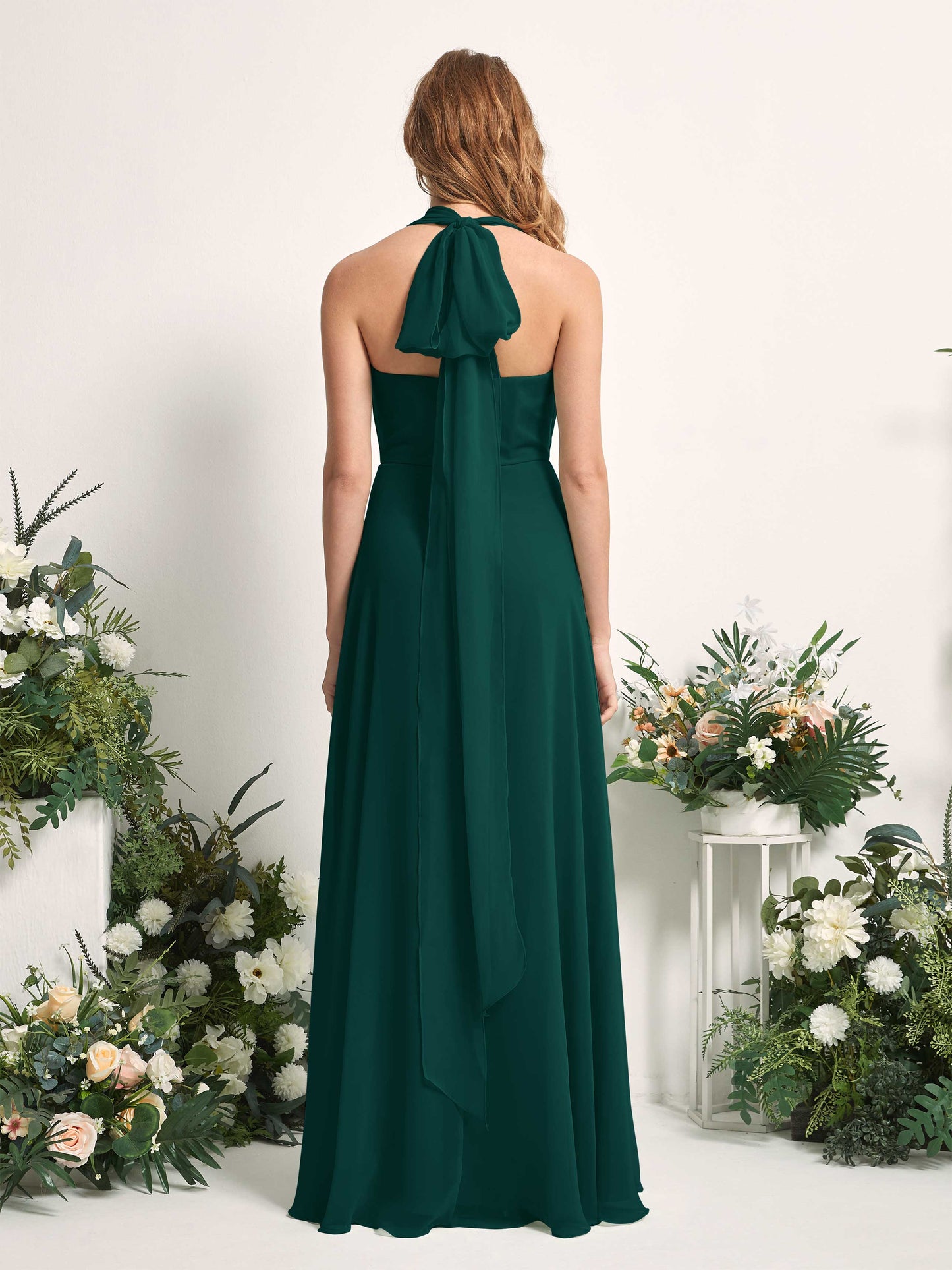 Carolyn Dark Emerald Halter Maxi Dress