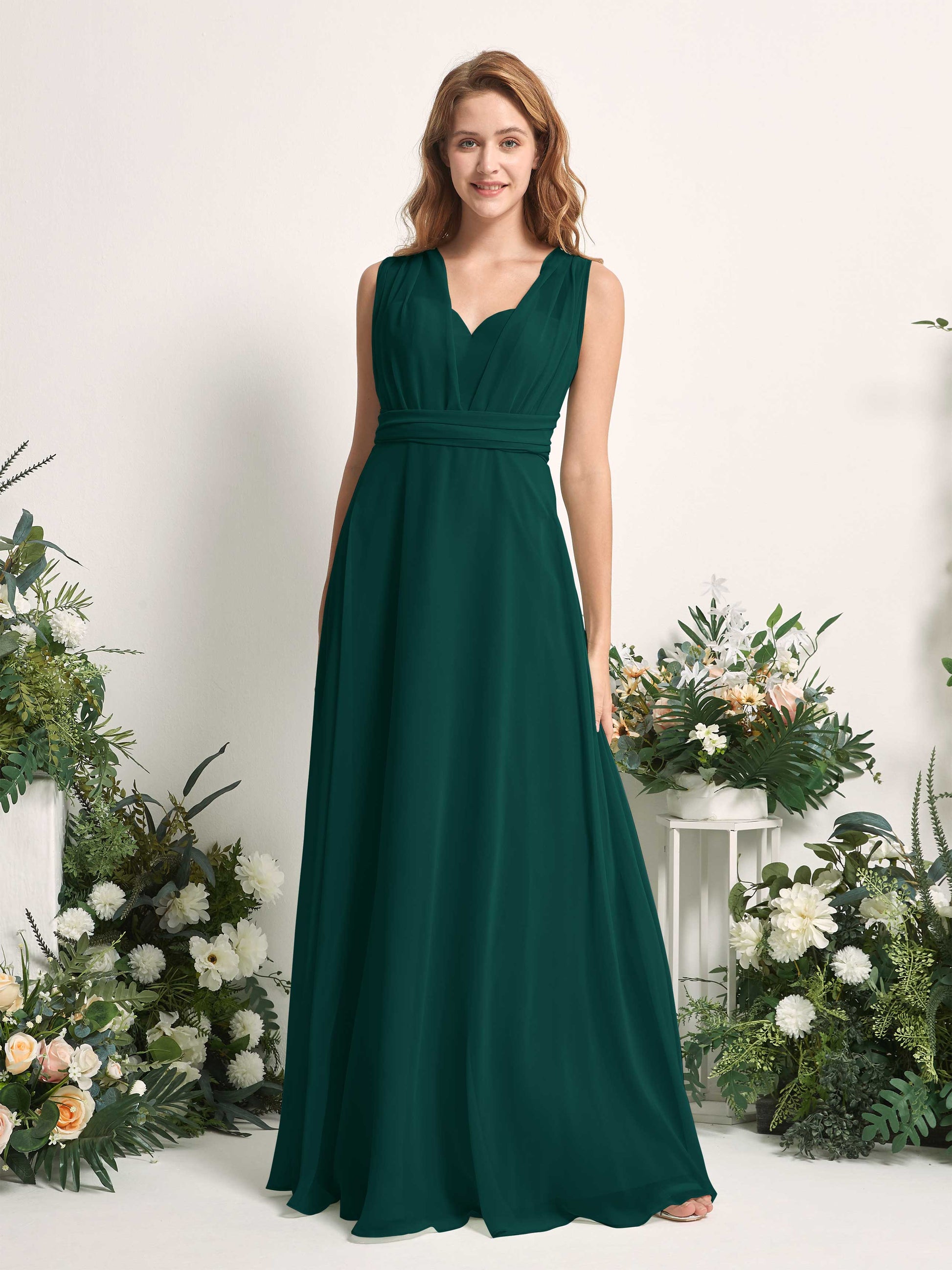 Carolyn Dark Emerald Halter Maxi Dress