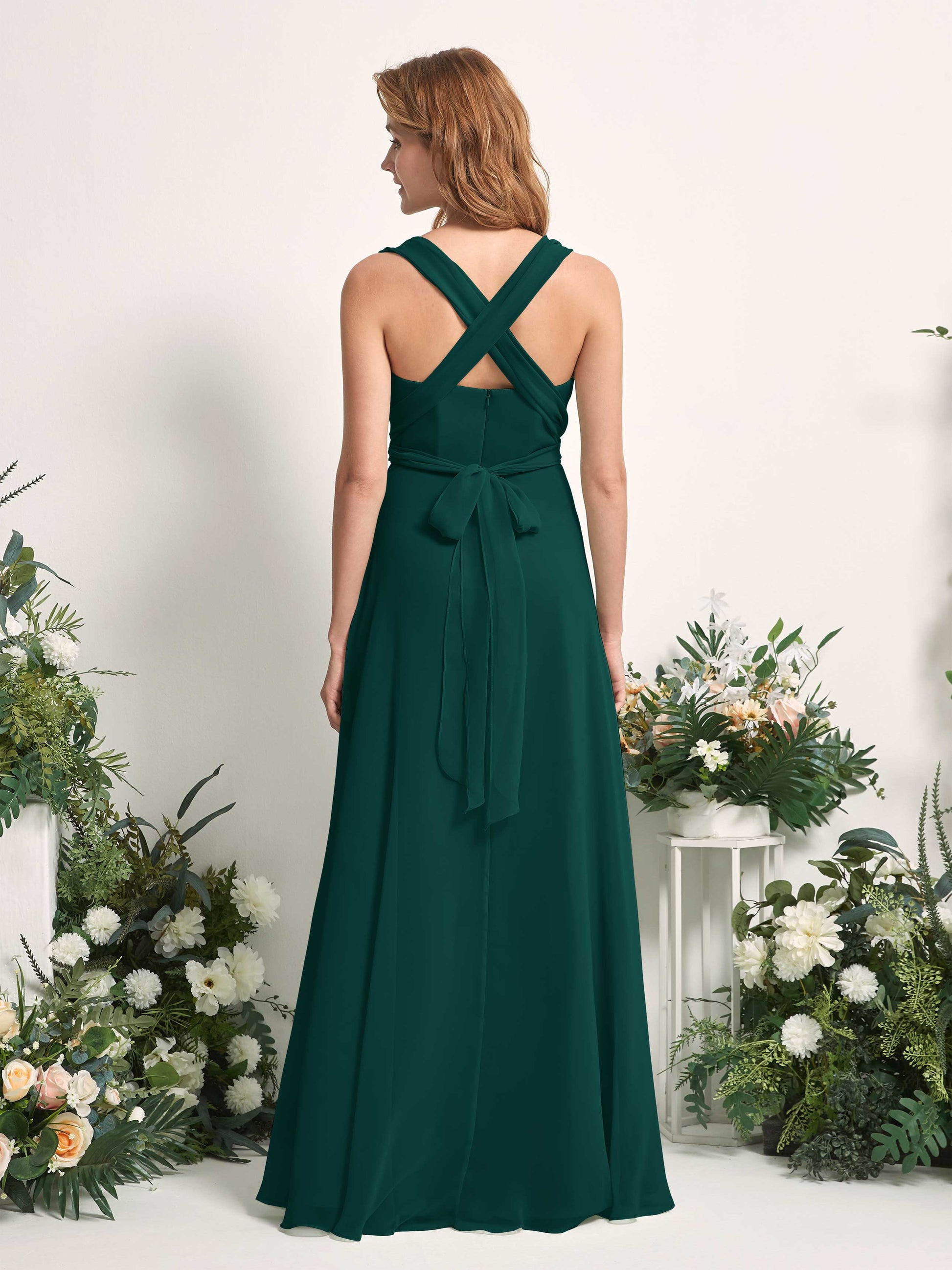 Carolyn Dark Emerald Halter Maxi Dress