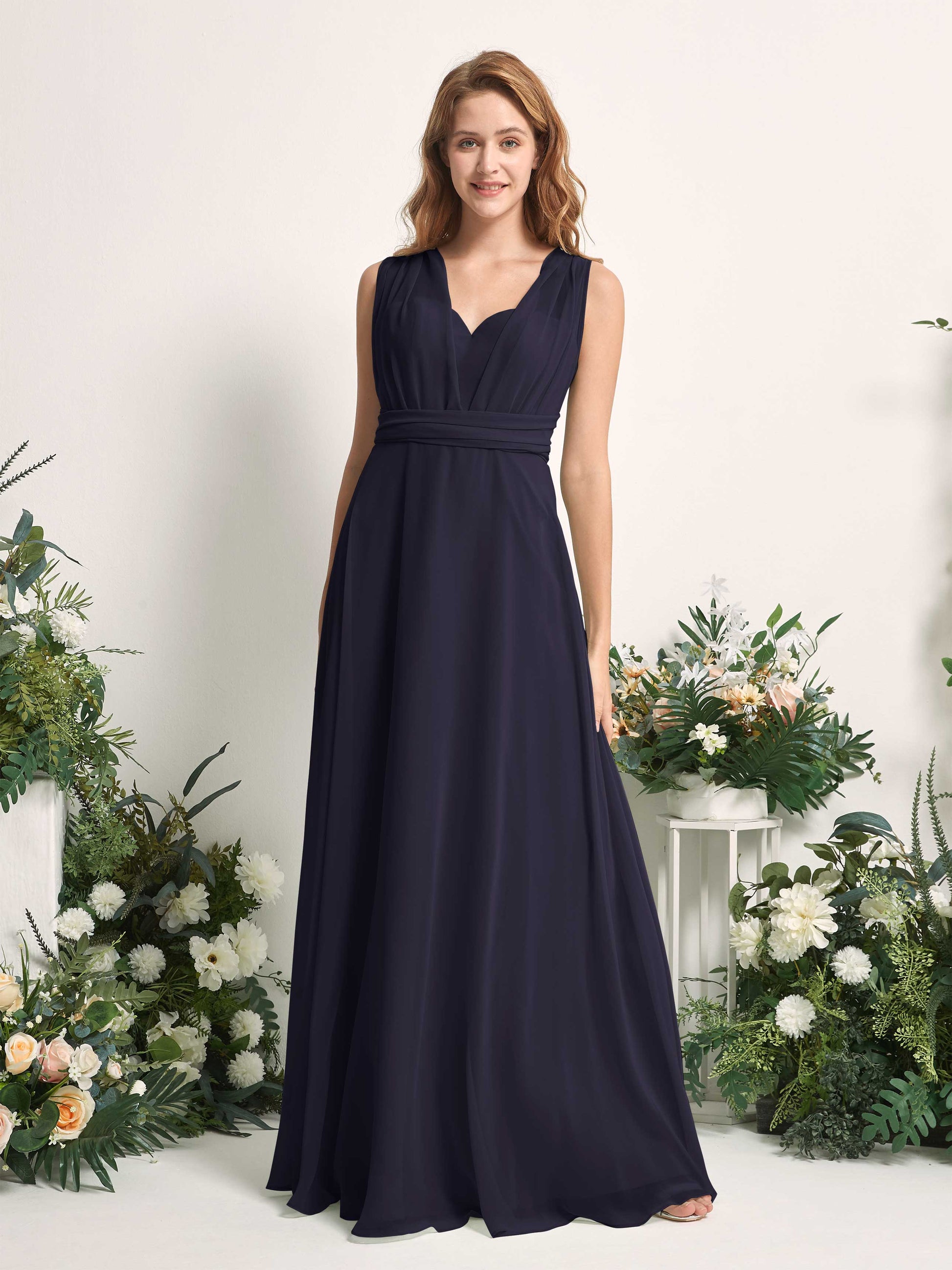 Carolyn Dark Navy Halter Maxi Dress