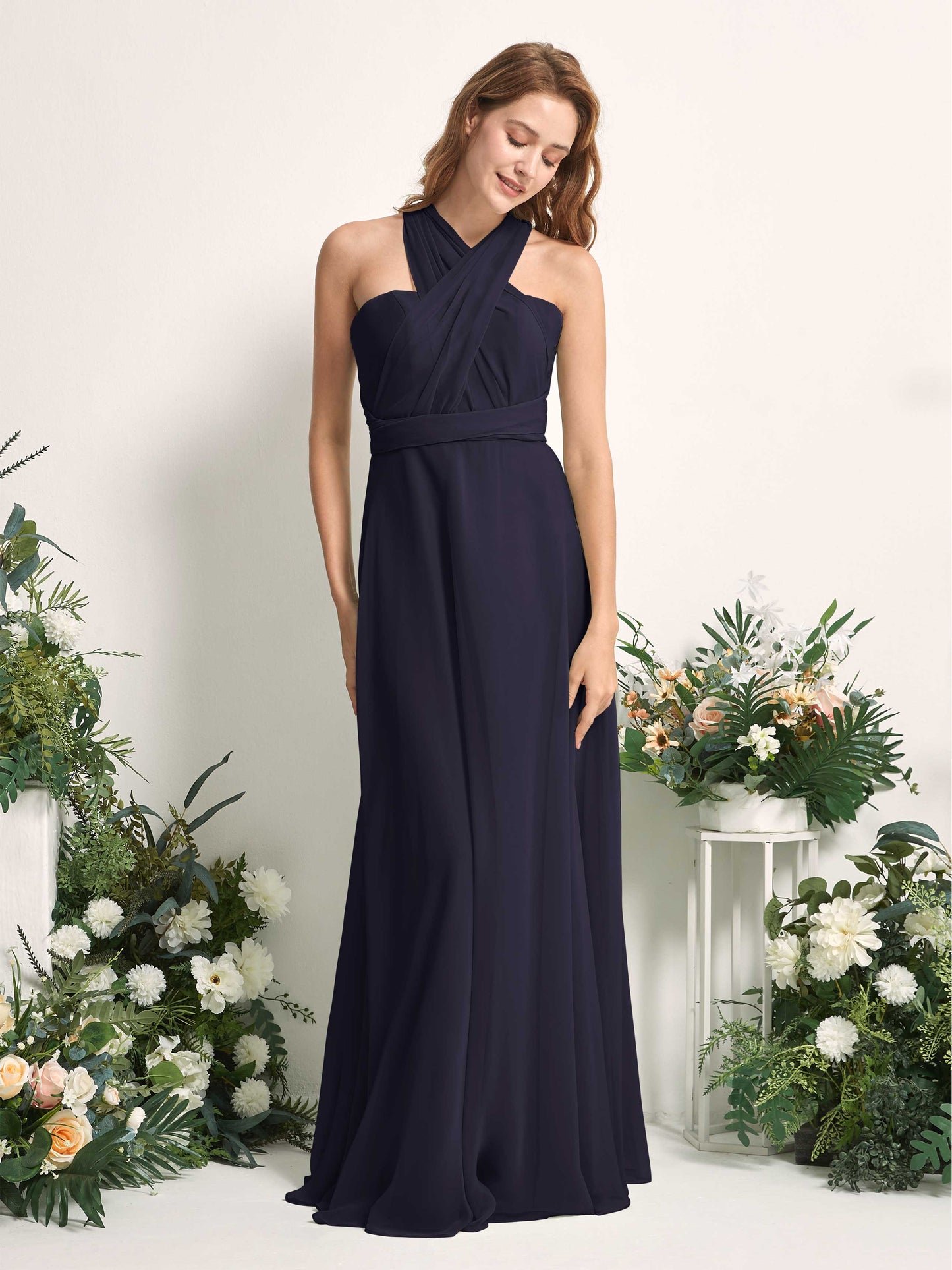 Carolyn Dark Navy Halter Maxi Dress