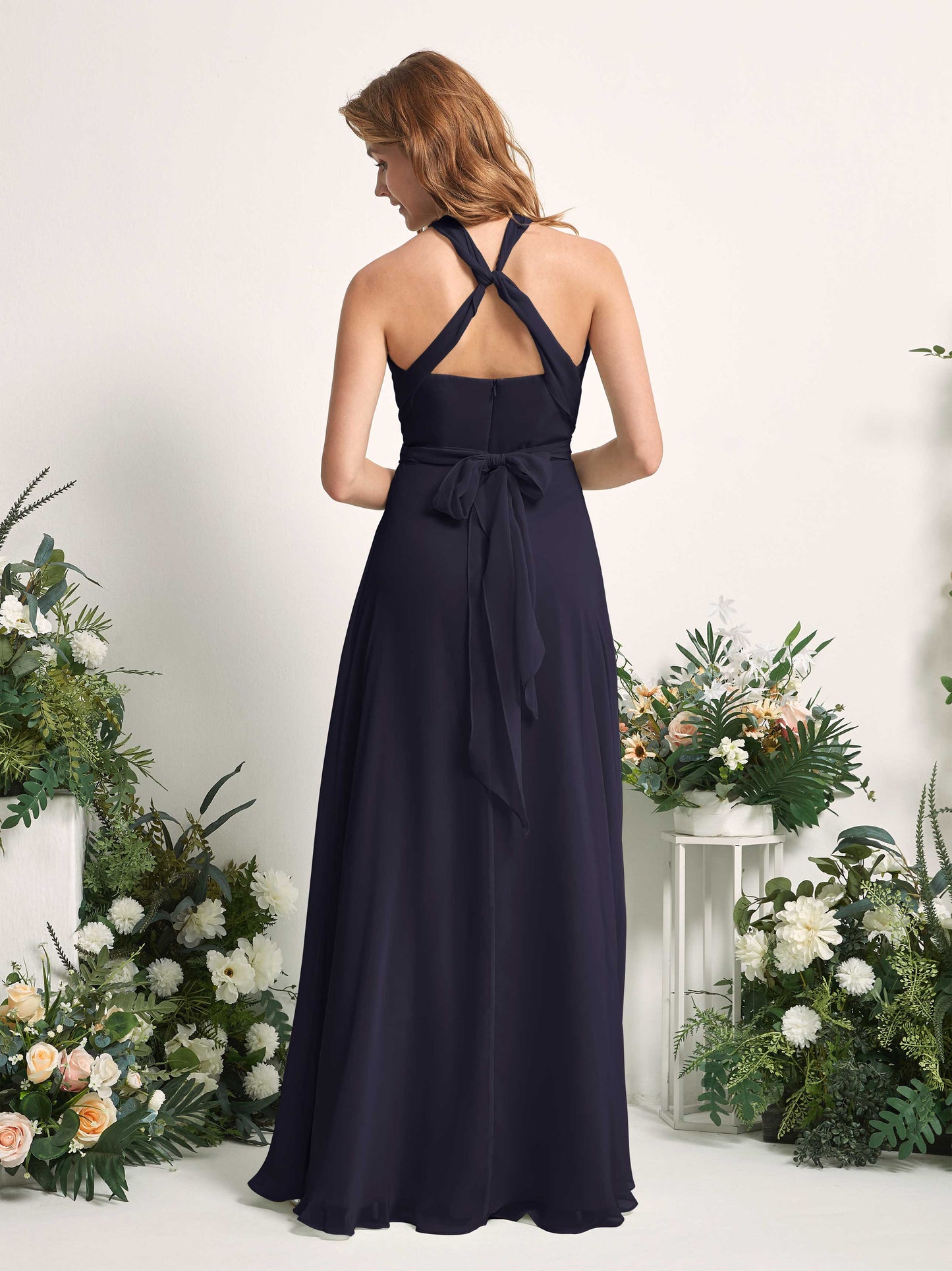 Carolyn Dark Navy Halter Maxi Dress