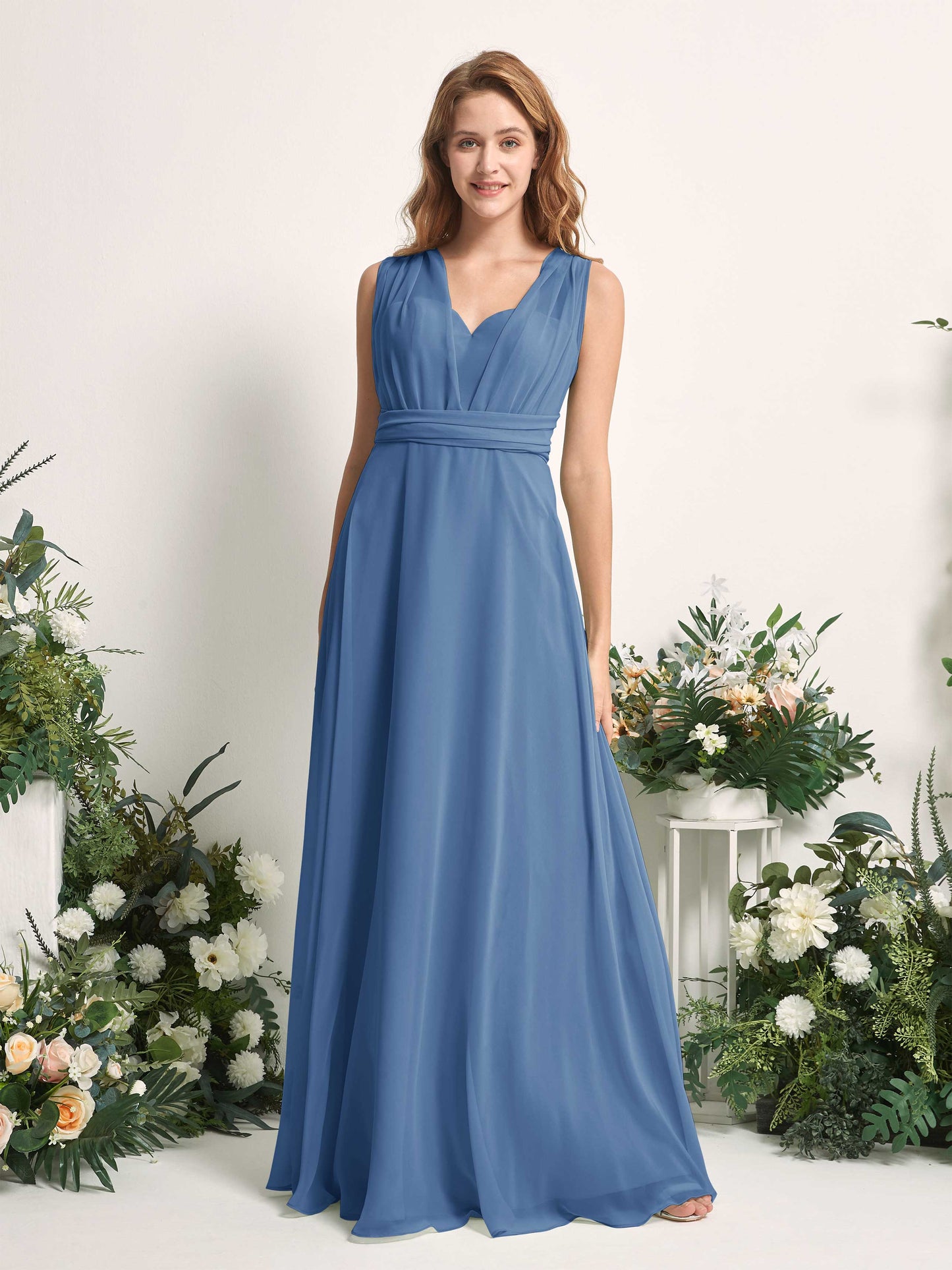 Carolyn Dusty Blue Halter Maxi Dress