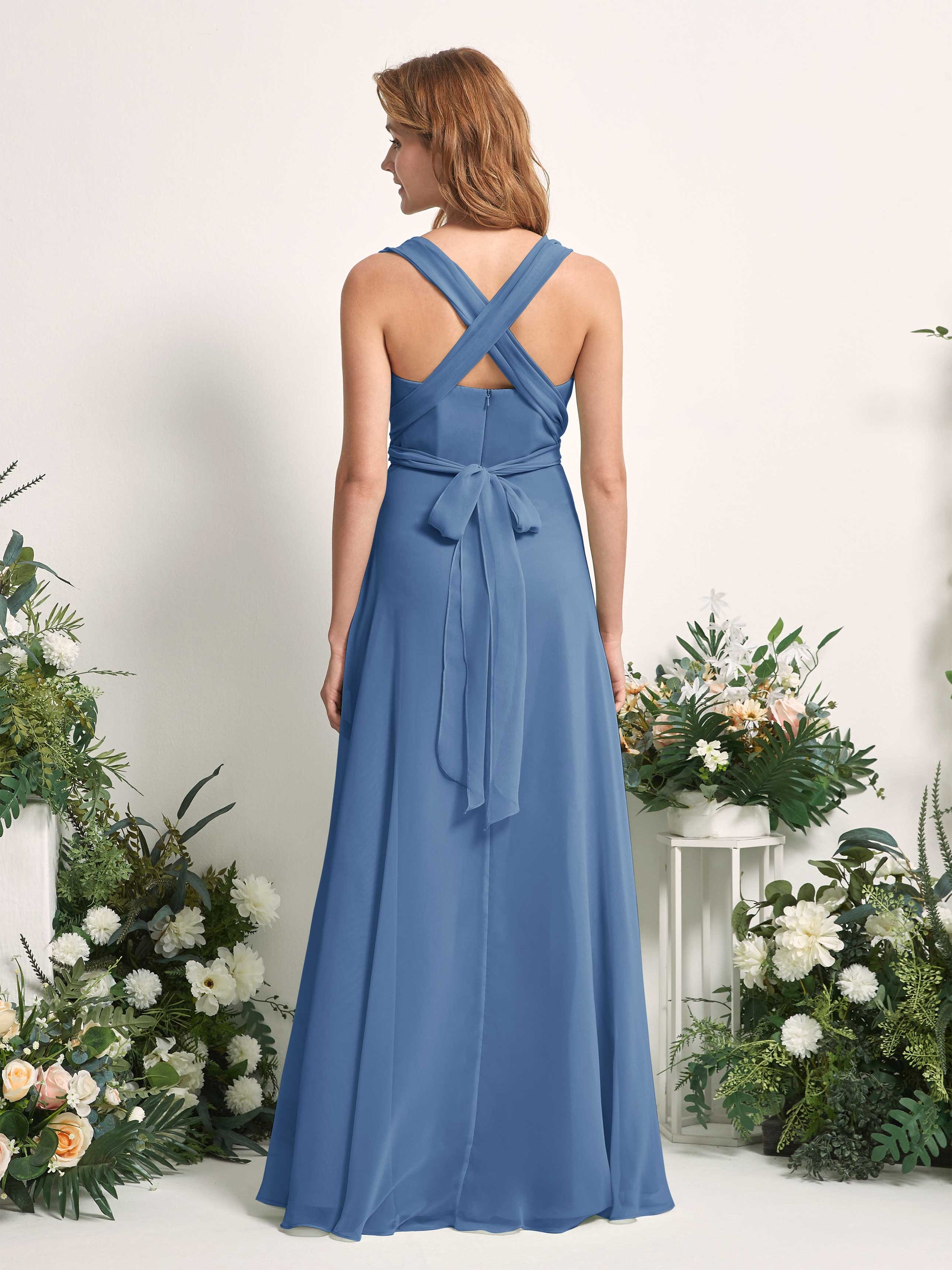 Carolyn Dusty Blue Halter Maxi Dress