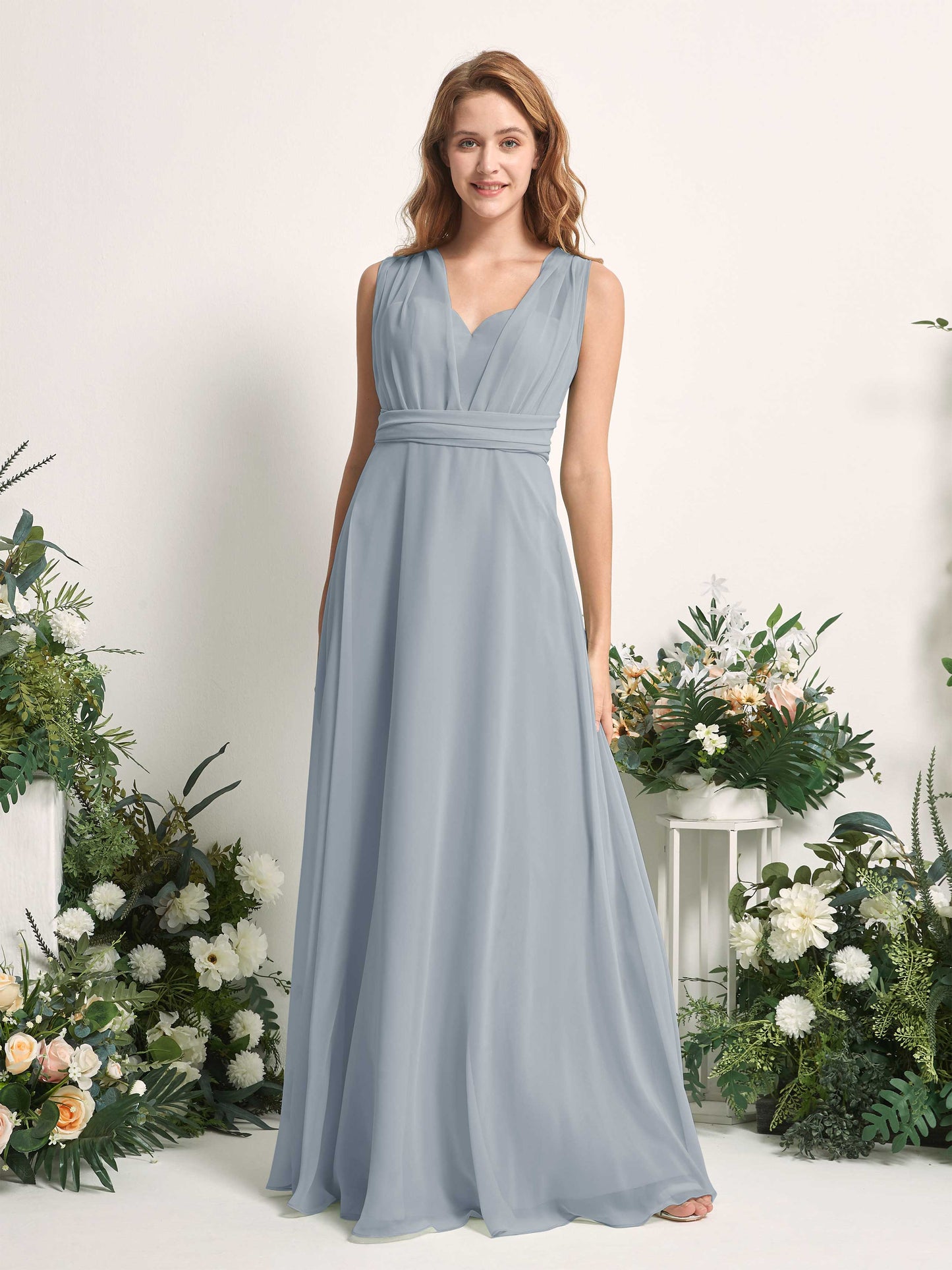 Carolyn Dusty Blue-Upgrade Halter Maxi Dress