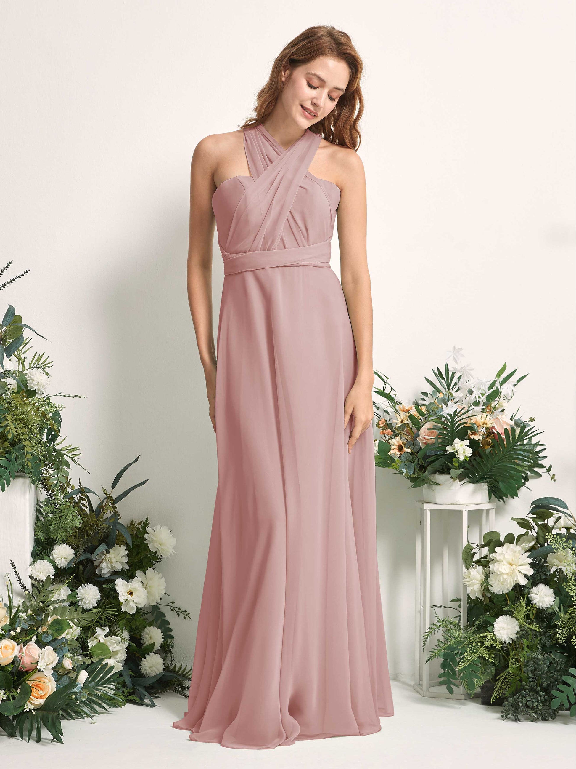 Carolyn Dusty Rose Halter Maxi Dress