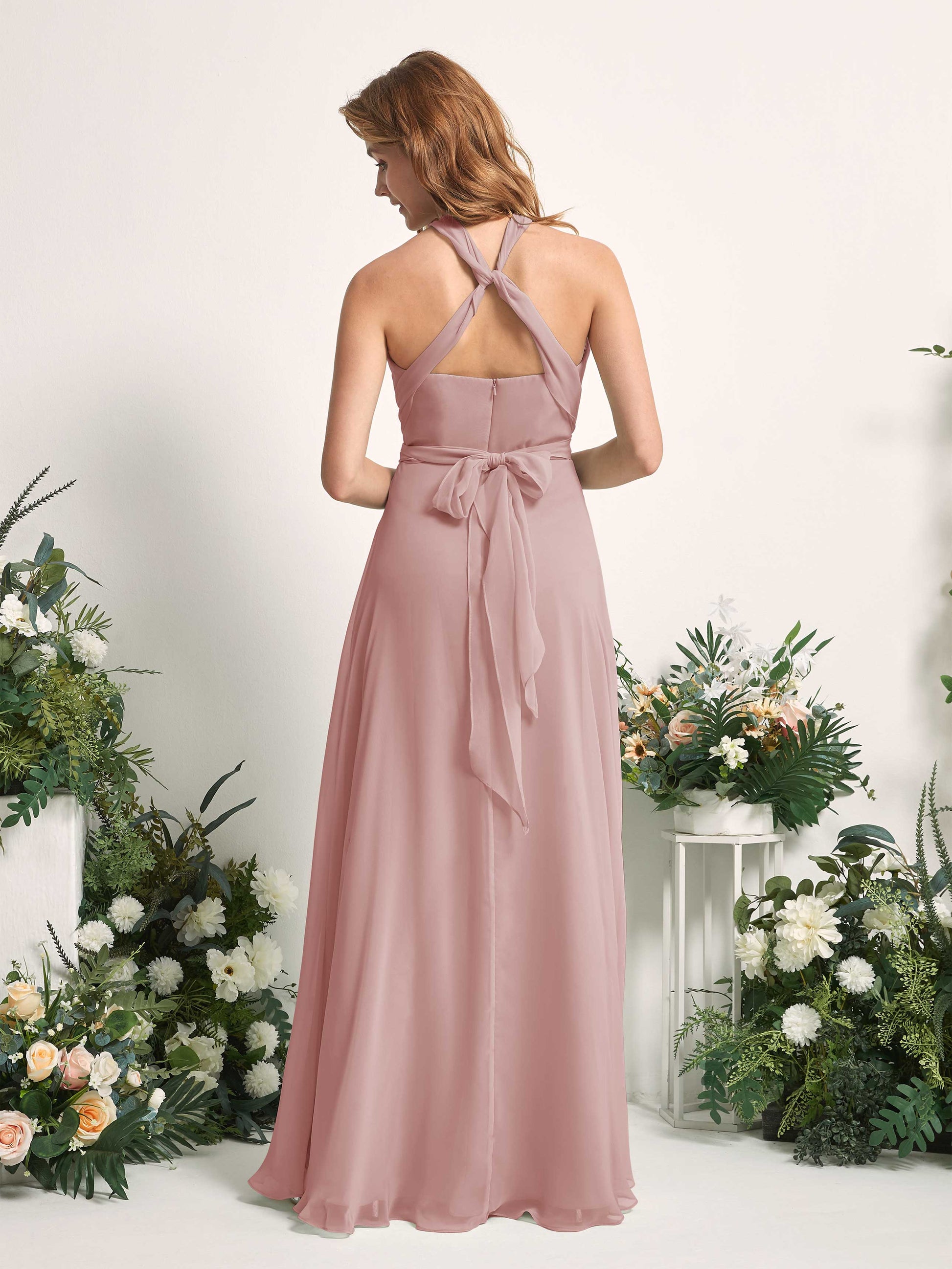 Carolyn Dusty Rose Halter Maxi Dress