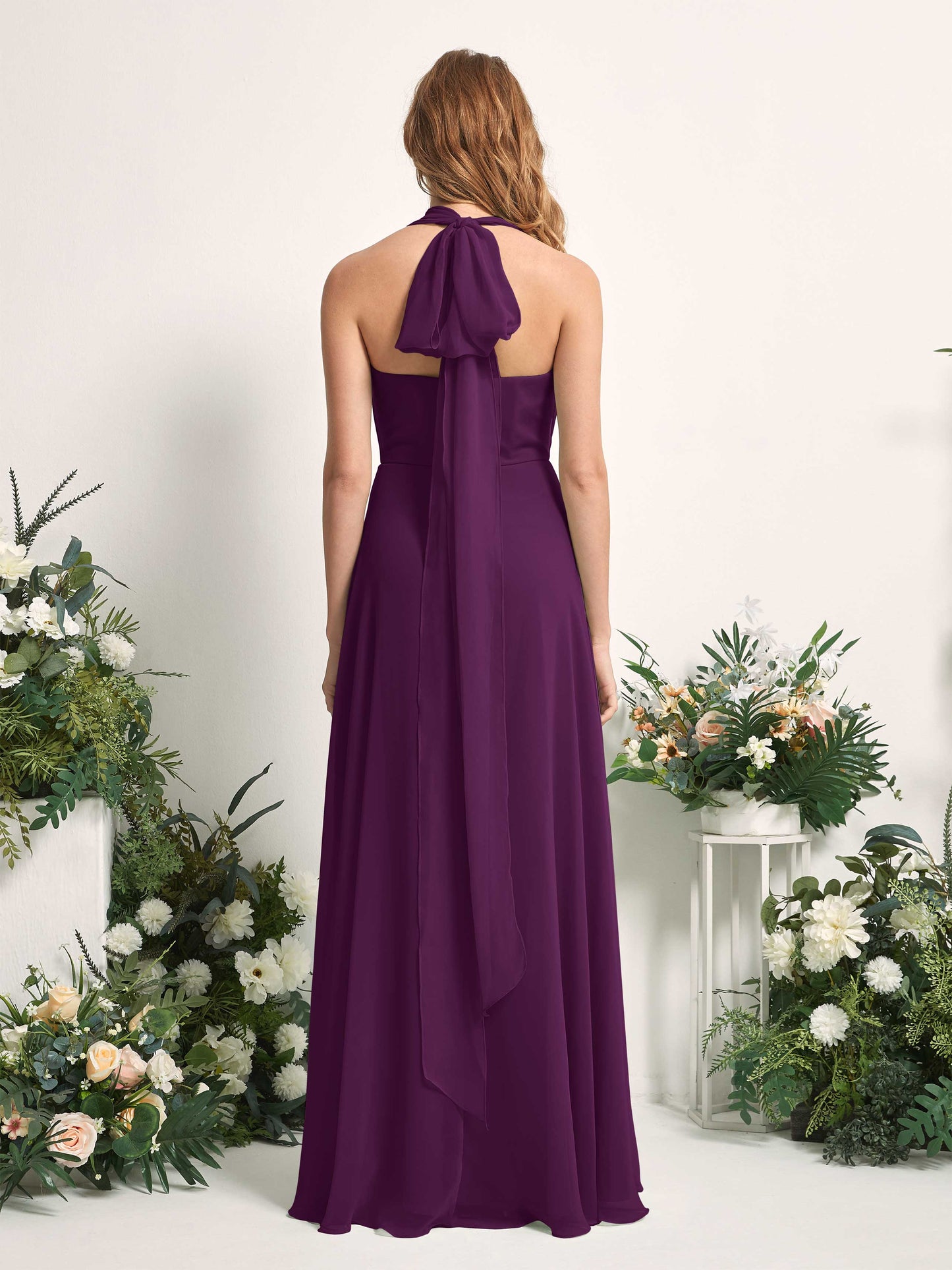 Carolyn Grape Halter Maxi Dress