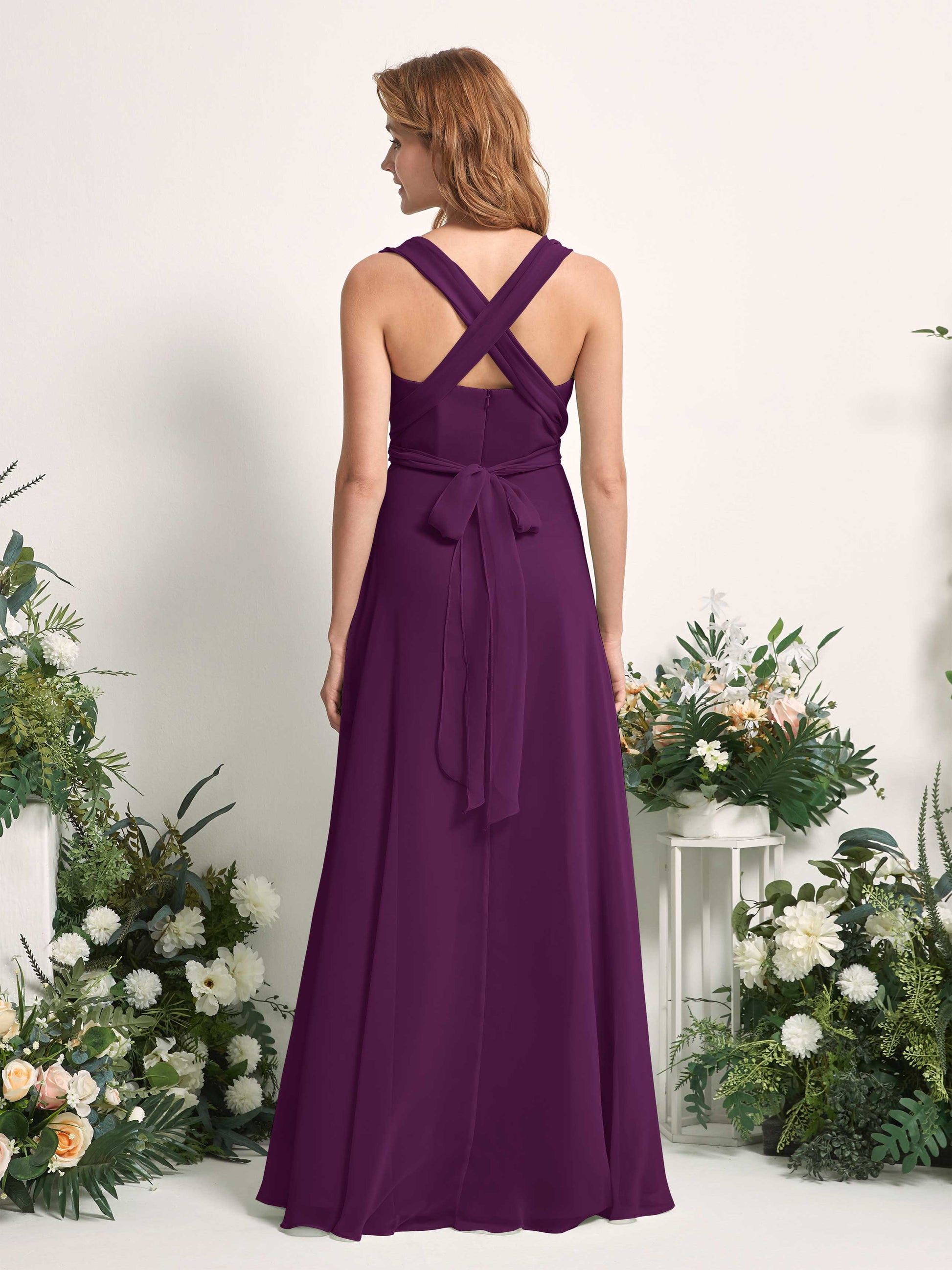 Carolyn Grape Halter Maxi Dress