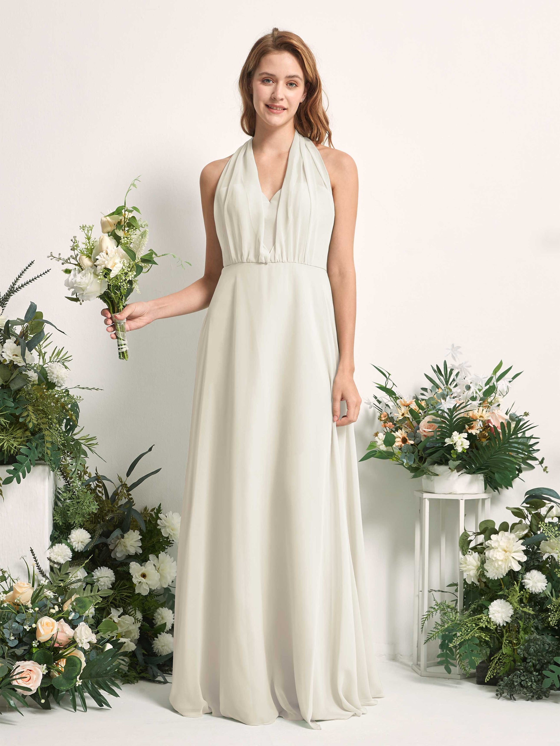 Carolyn Ivory Halter Maxi Dress