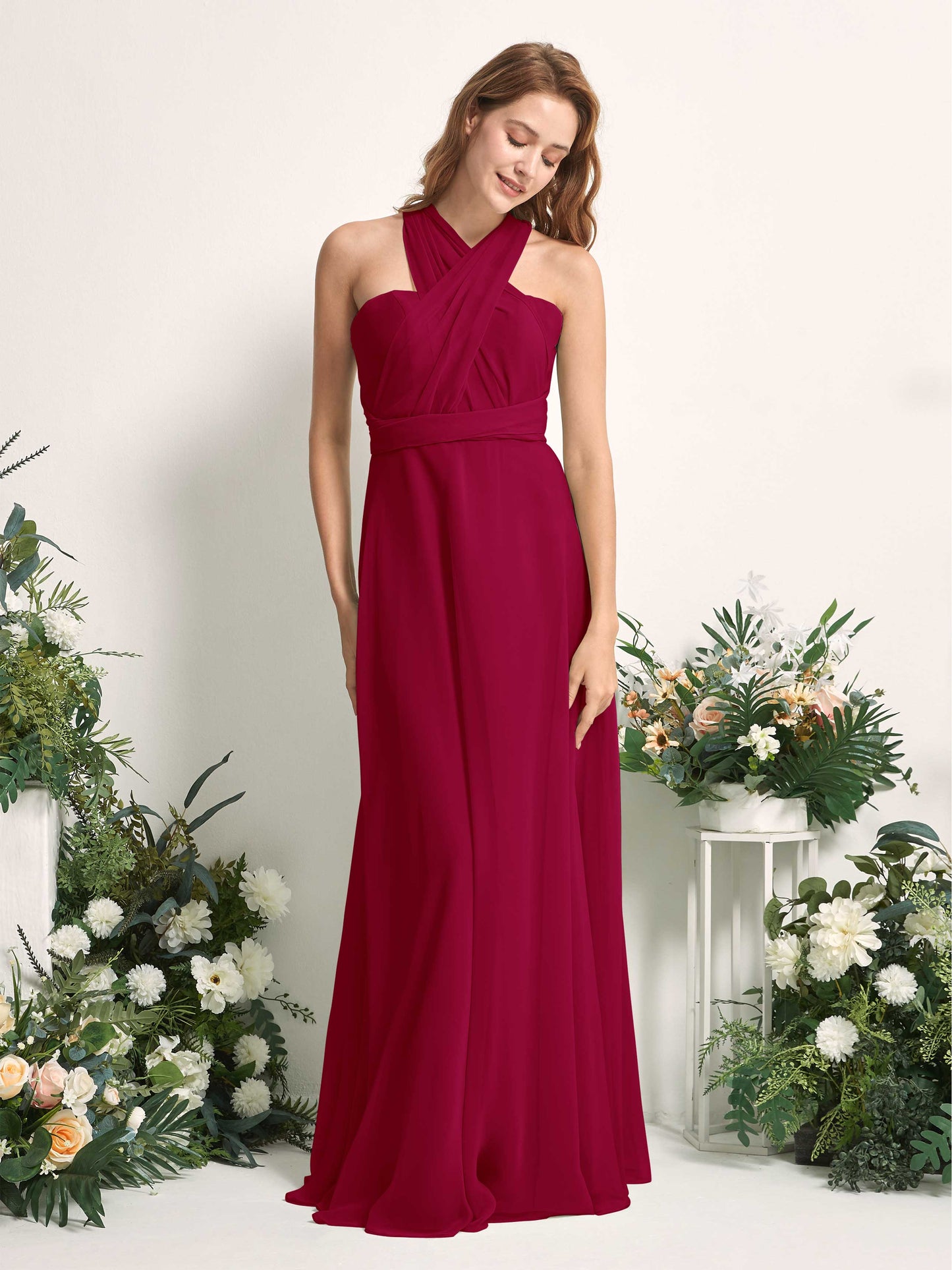 Carolyn Jester Red Halter Maxi Dress