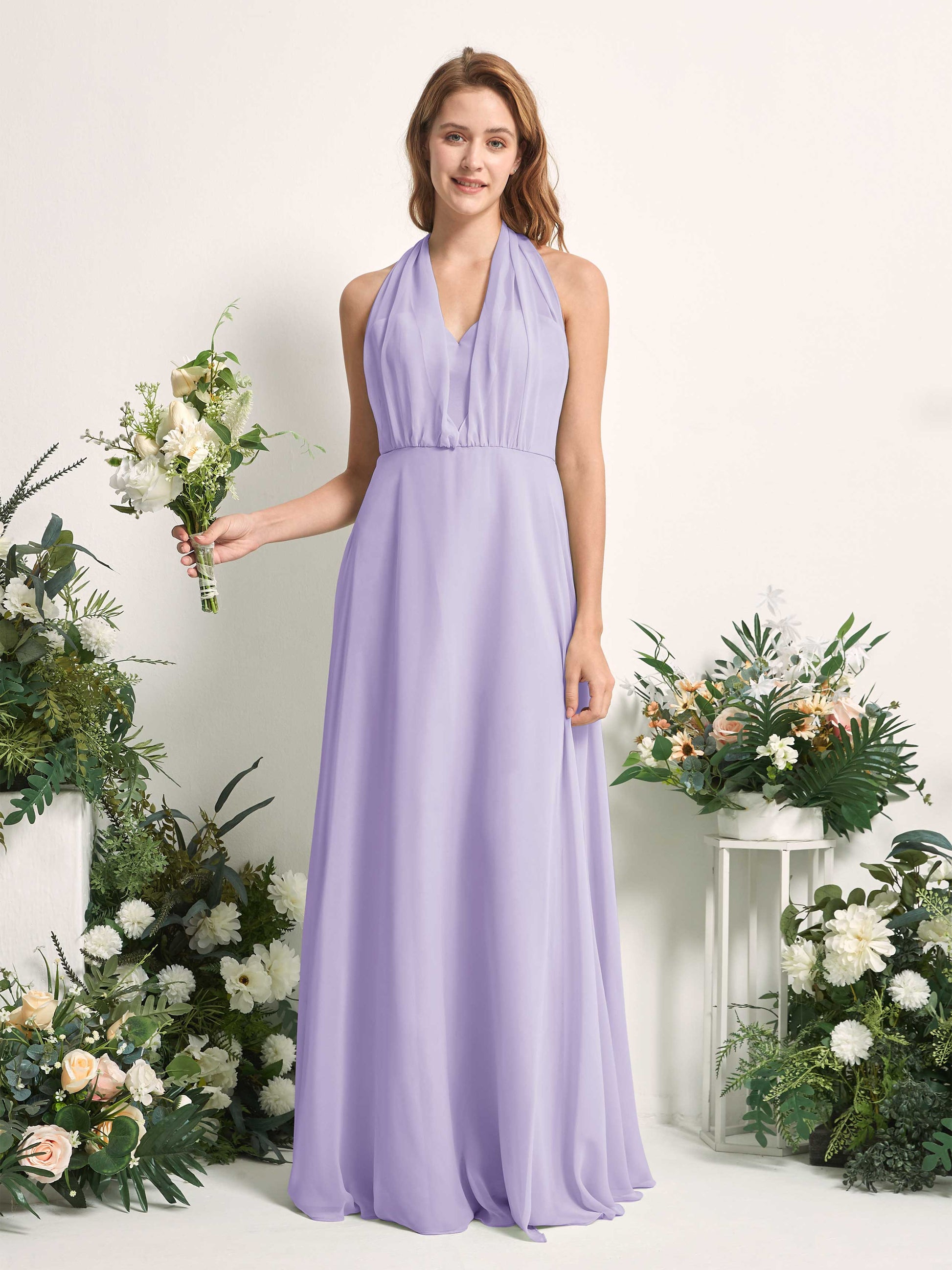 Carolyn Lilac Halter Maxi Dress