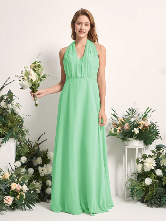 Carolyn Mint Green Halter Maxi Dress