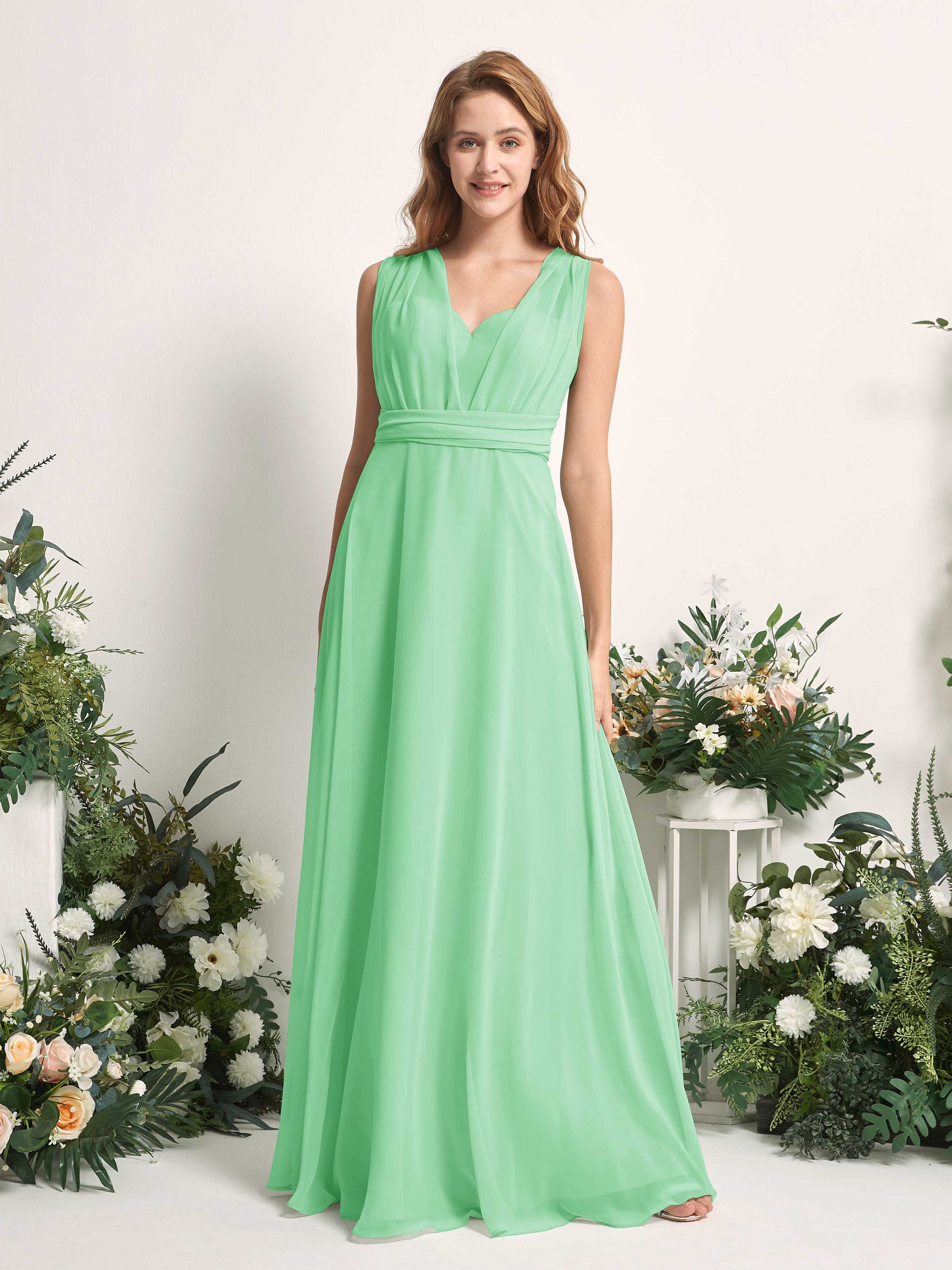 Carolyn Mint Green Halter Maxi Dress