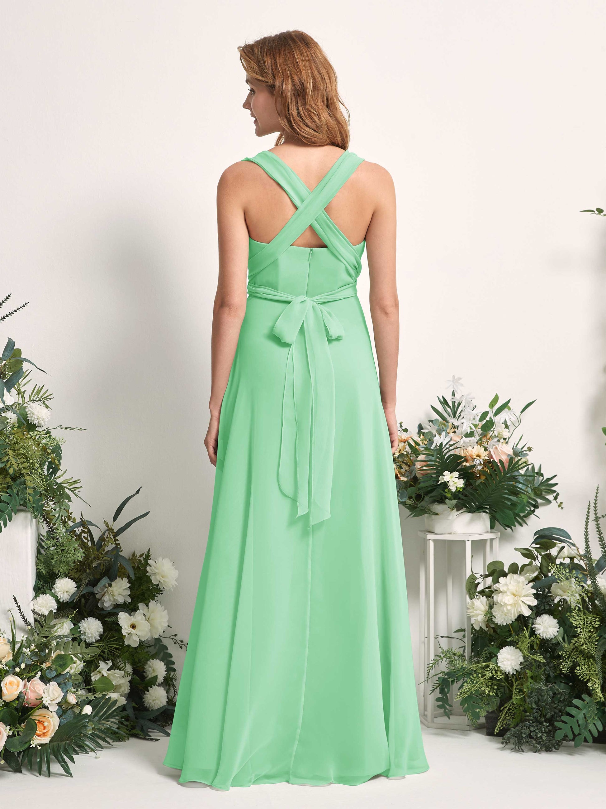 Carolyn Mint Green Halter Maxi Dress