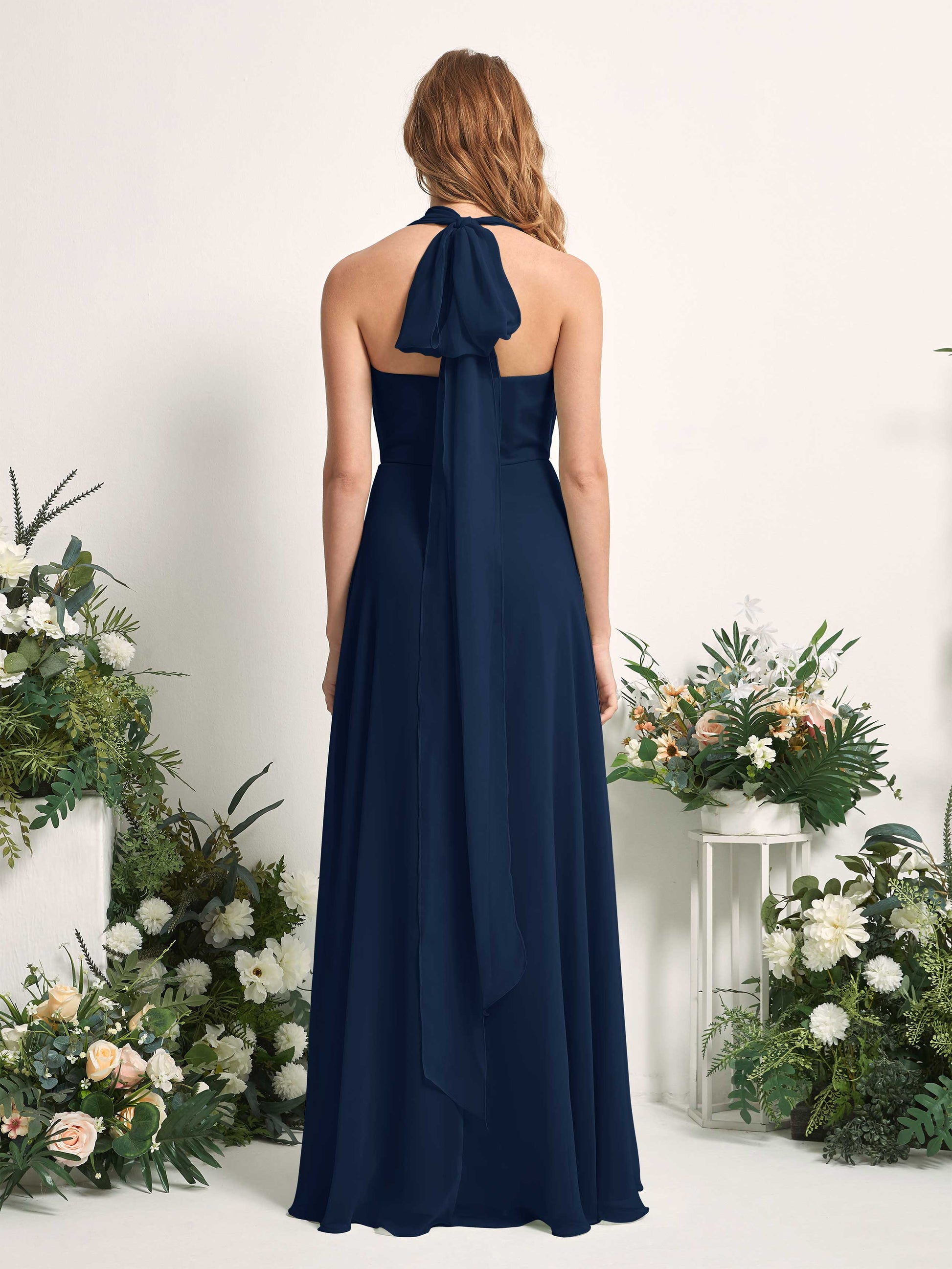 Carolyn Navy Halter Maxi Dress