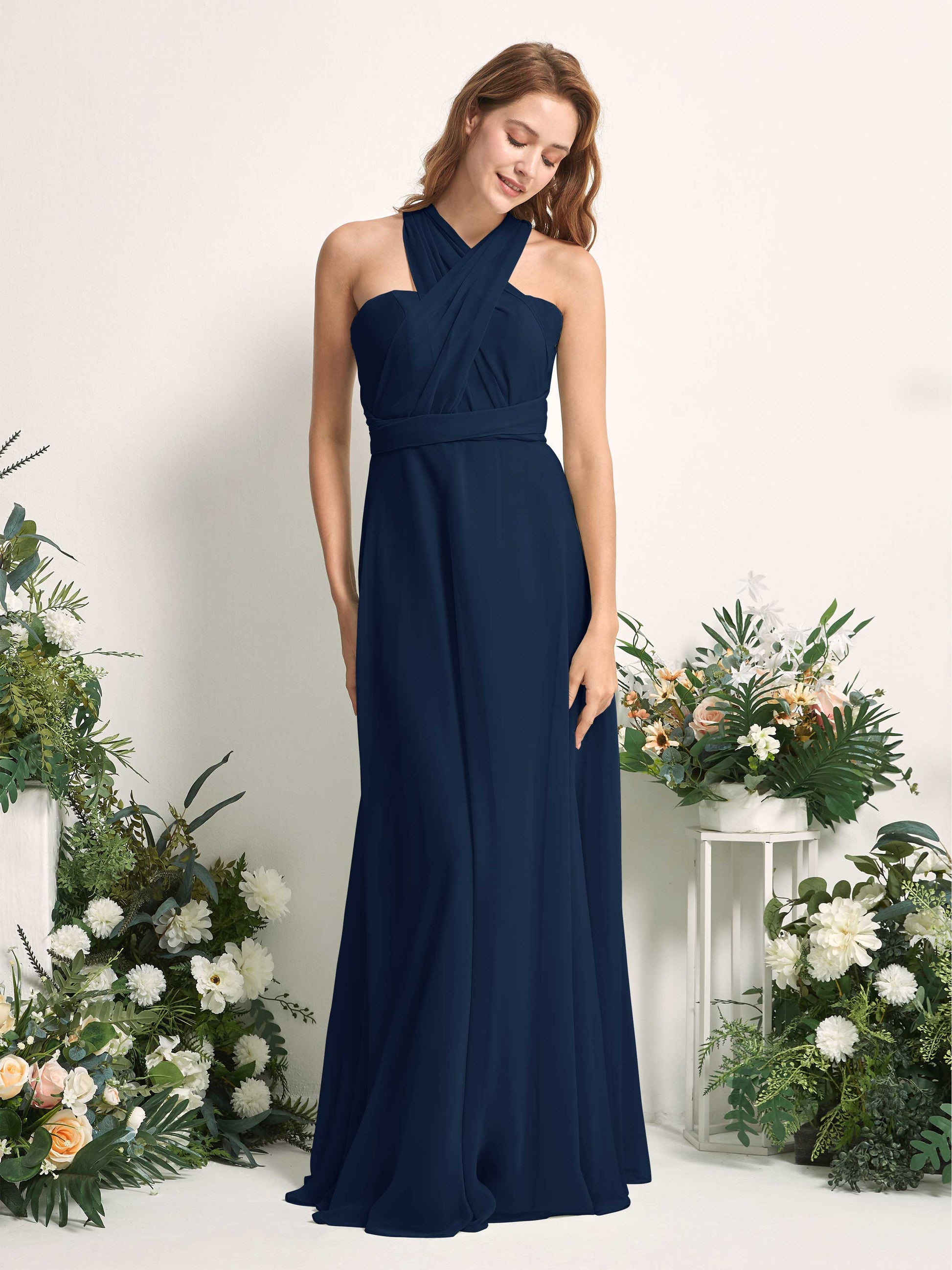 Carolyn Navy Halter Maxi Dress