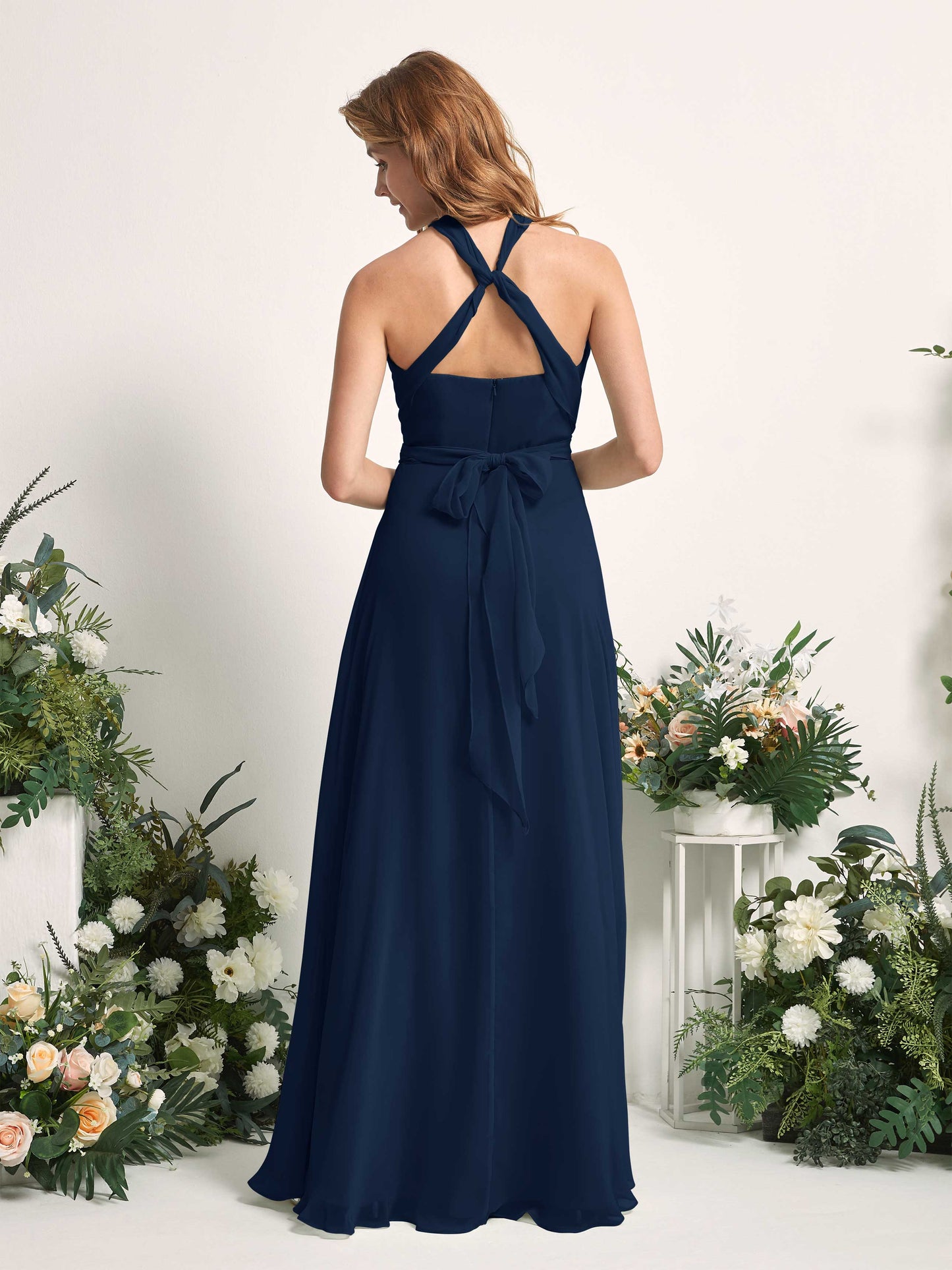 Carolyn Navy Halter Maxi Dress