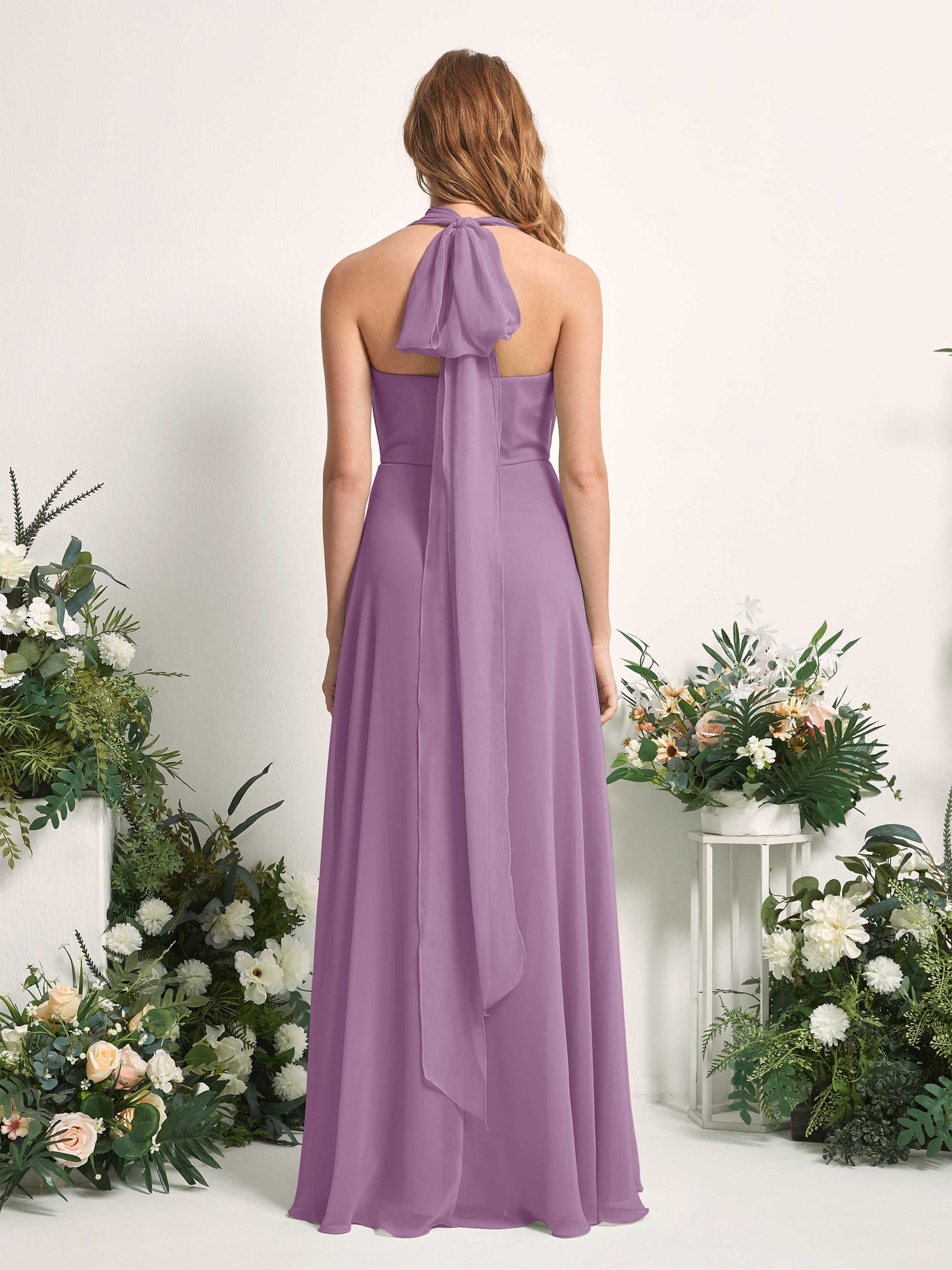 Carolyn Orchid Mist Halter Maxi Dress