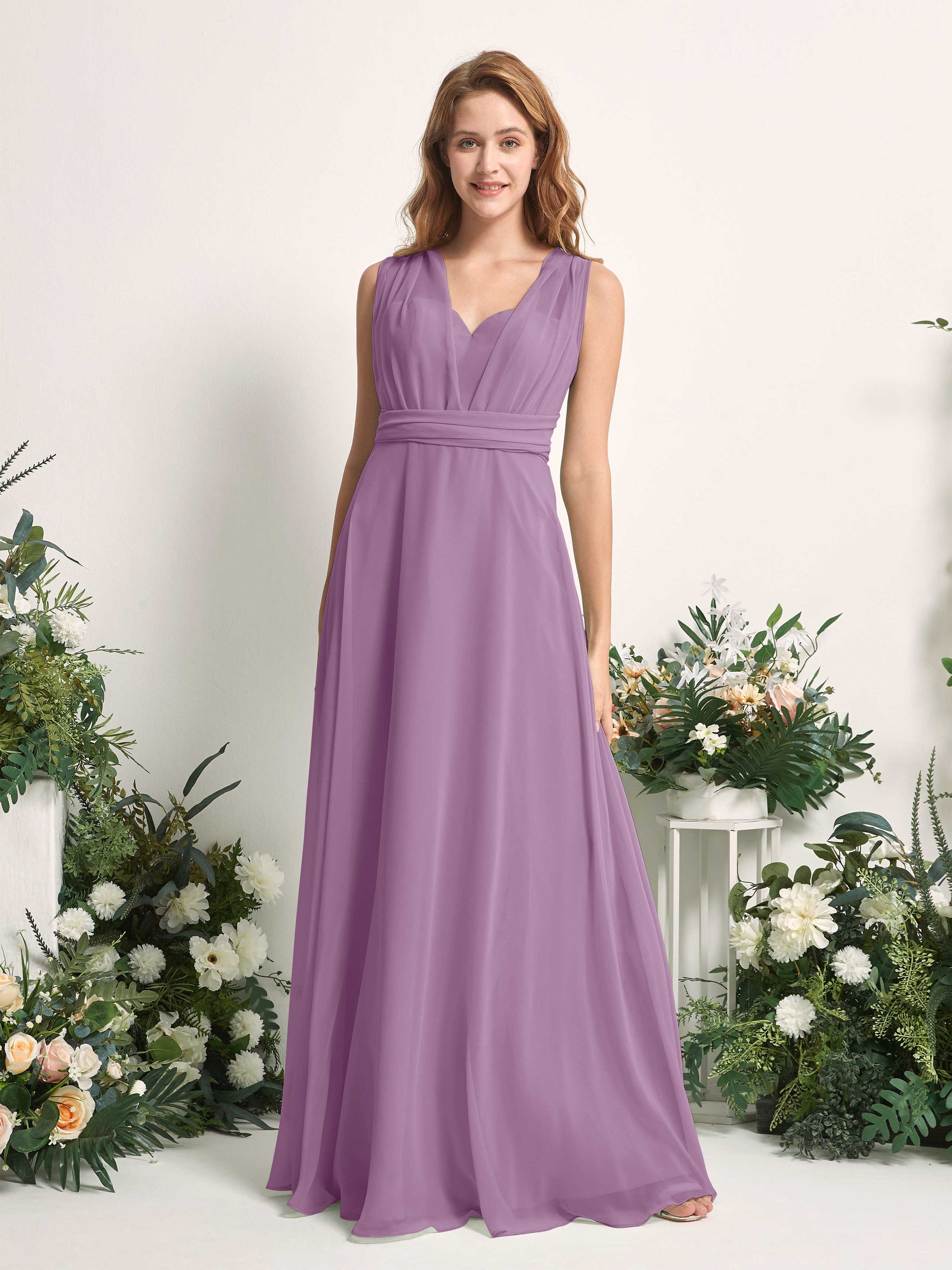 Carolyn Orchid Mist Halter Maxi Dress