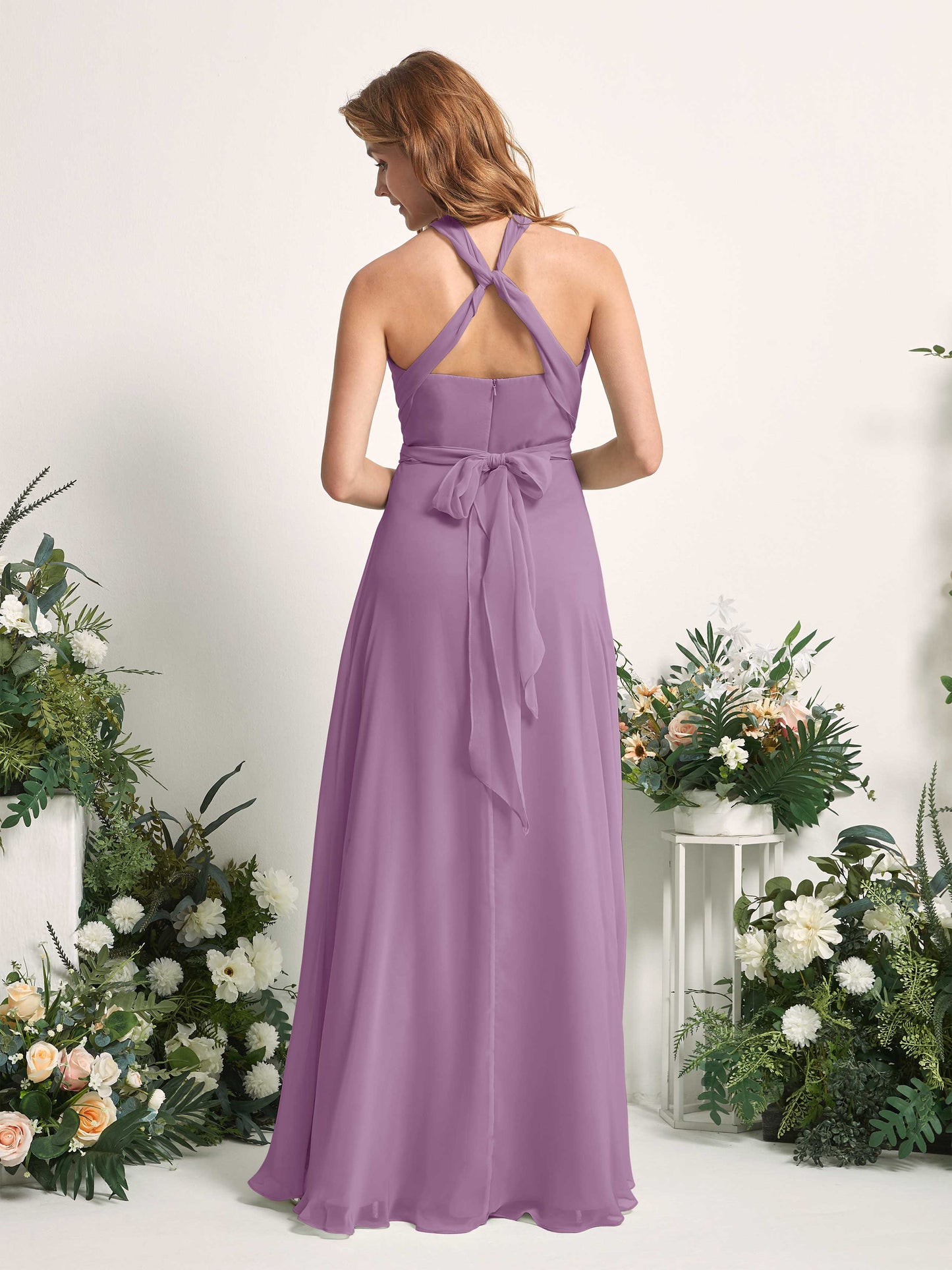 Carolyn Orchid Mist Halter Maxi Dress