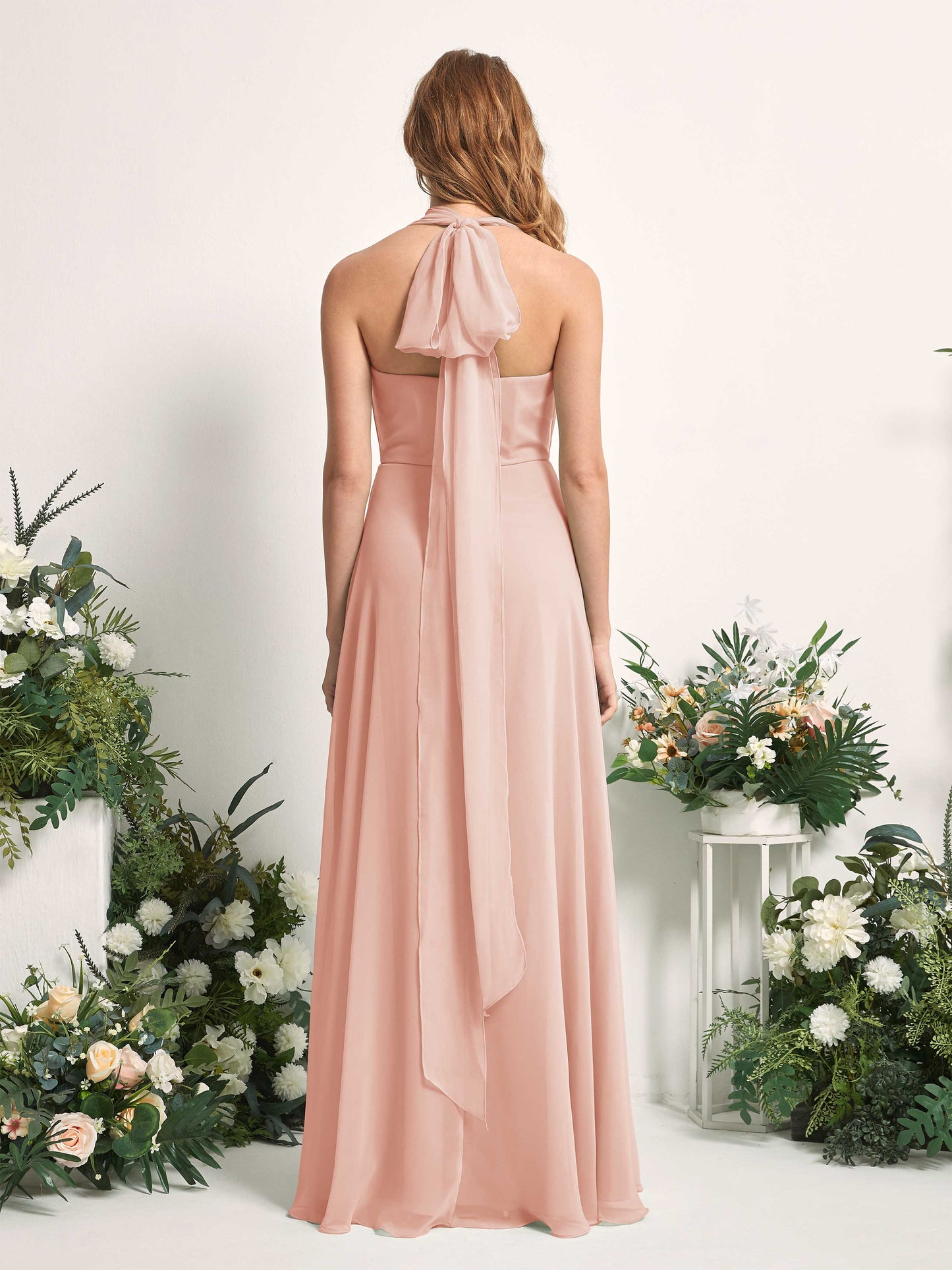 Carolyn Pearl Pink Halter Maxi Dress