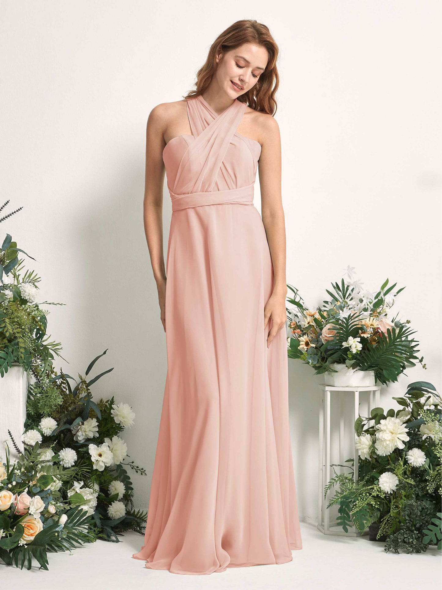 Carolyn Pearl Pink Halter Maxi Dress