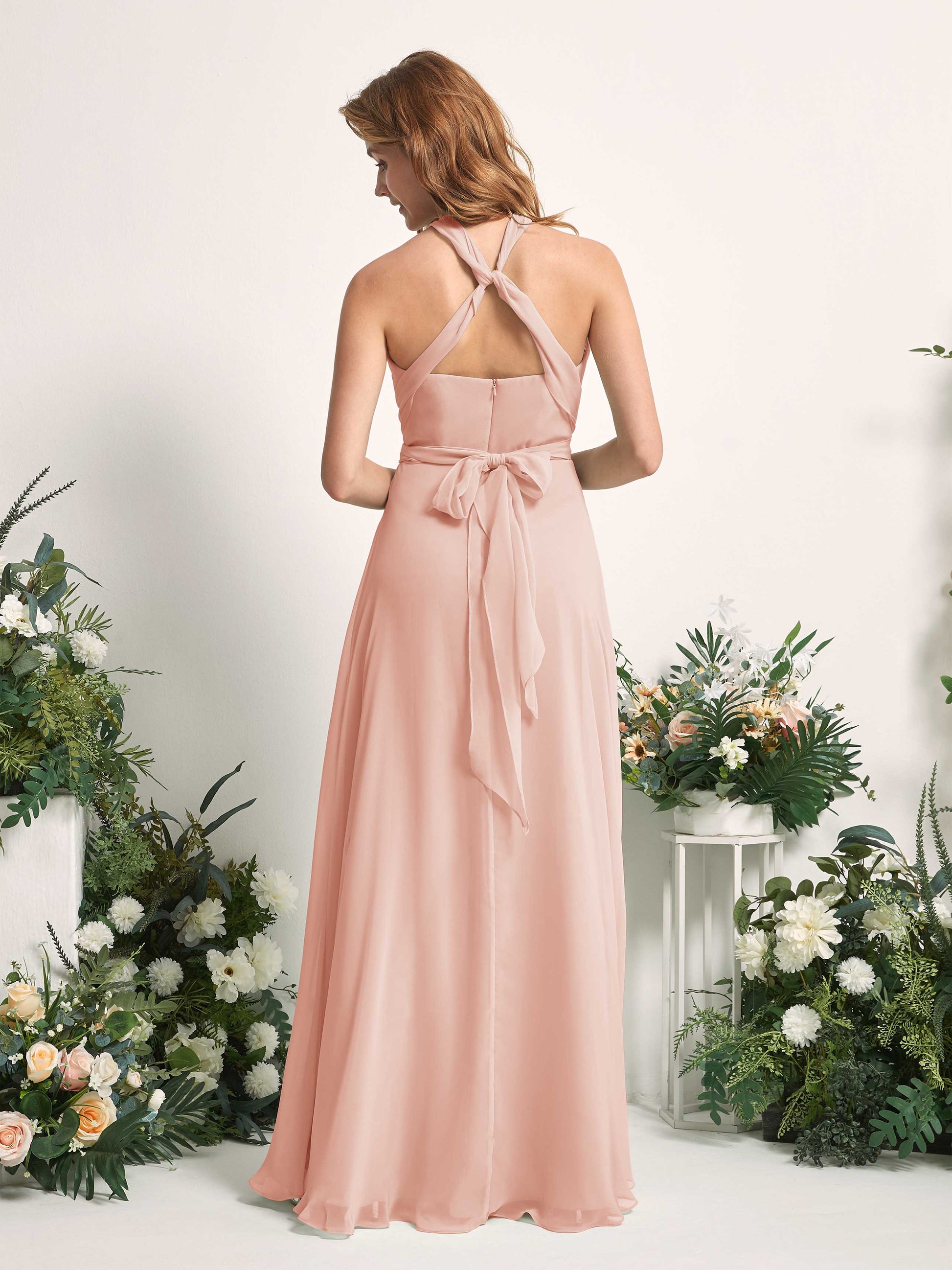 Carolyn Pearl Pink Halter Maxi Dress