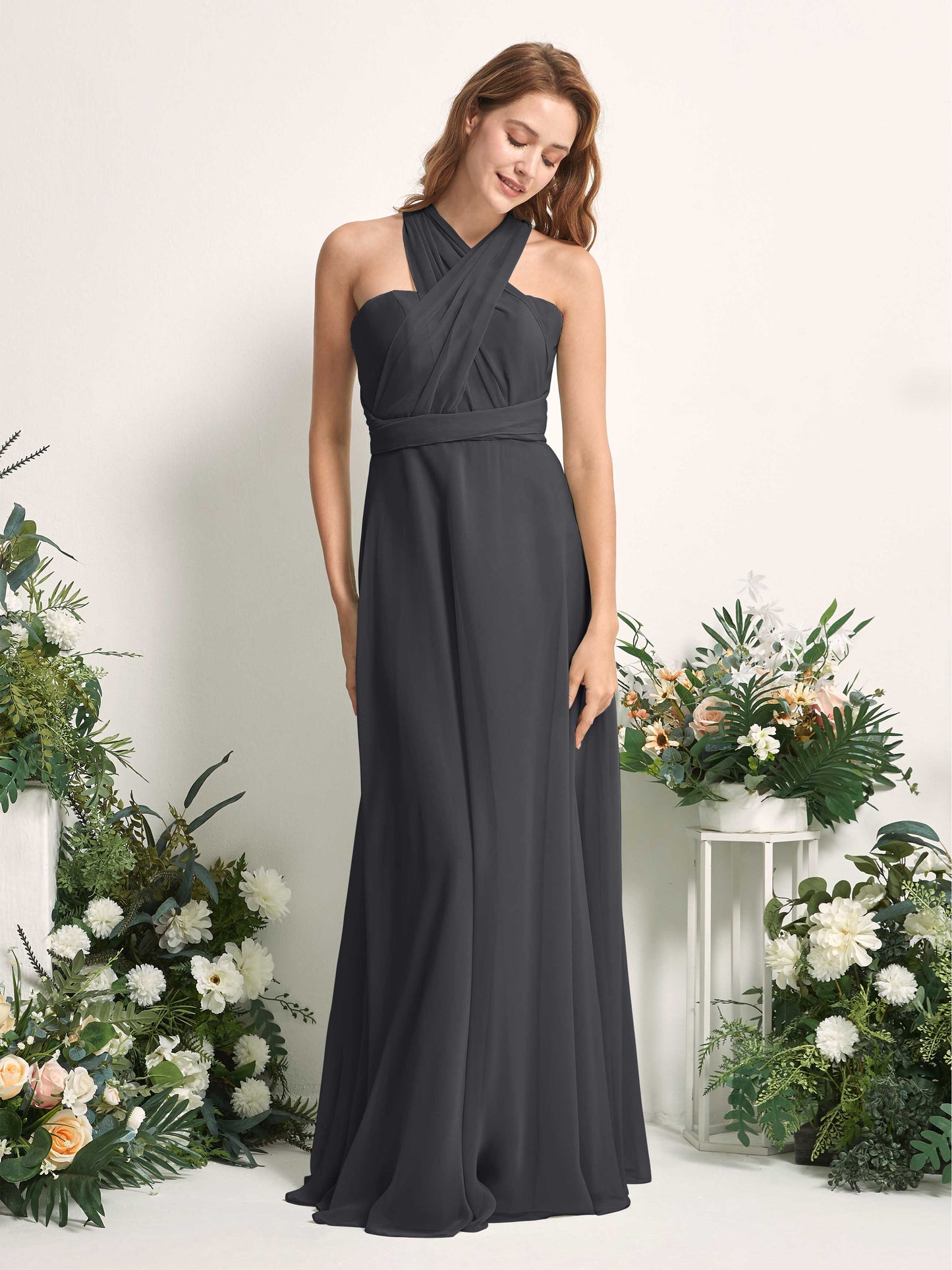 Carolyn Pewter Halter Maxi Dress