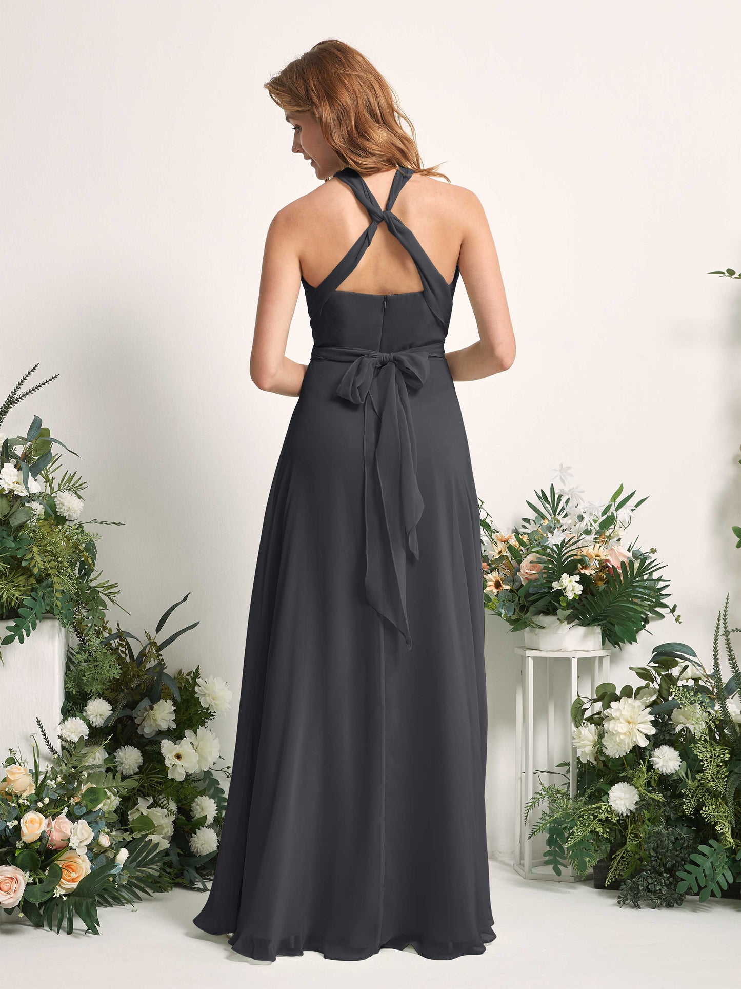 Carolyn Pewter Halter Maxi Dress