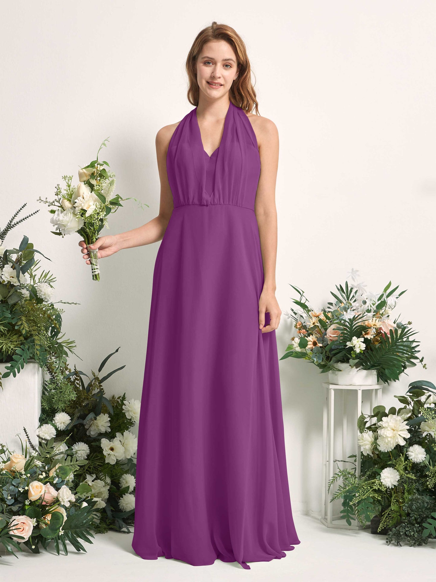 Carolyn Purple Halter Maxi Dress