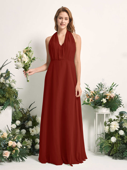 Carolyn Rust Halter Maxi Dress