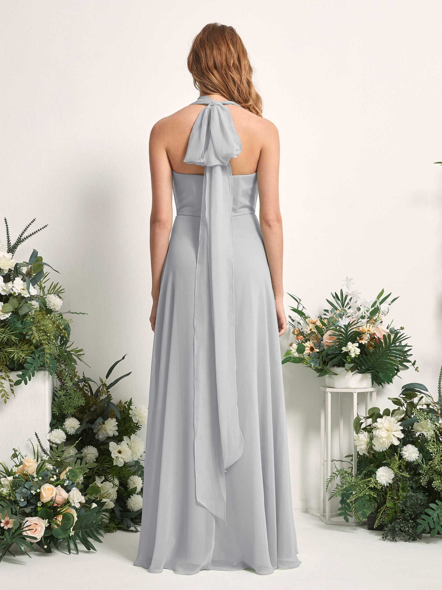 Carolyn Silver Halter Maxi Dress