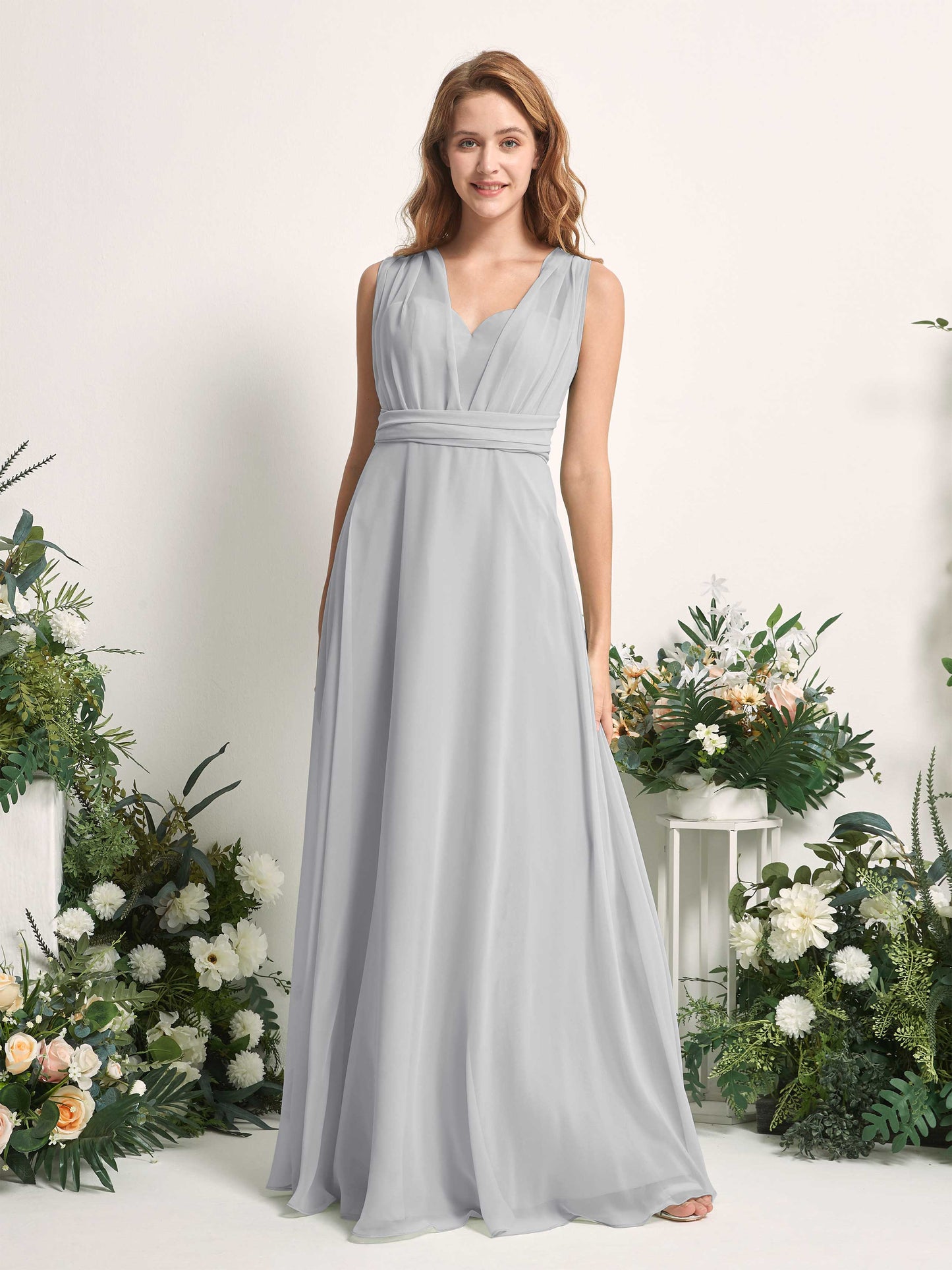 Carolyn Silver Halter Maxi Dress