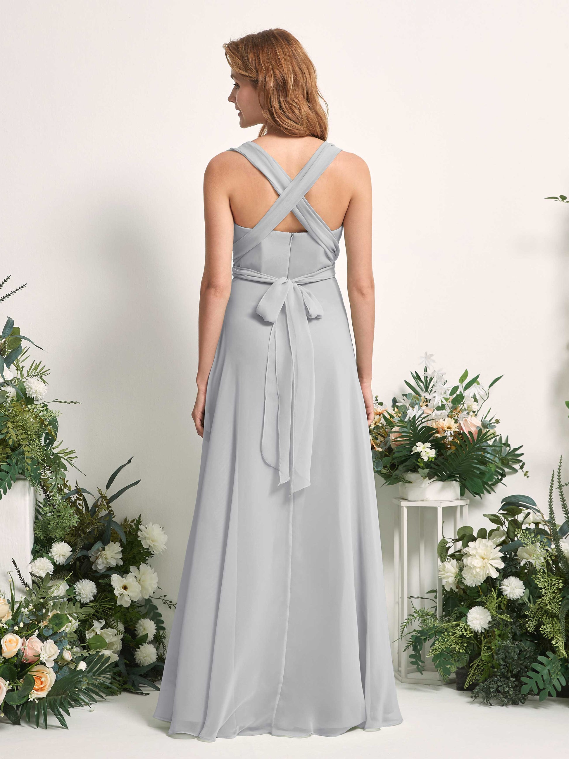 Carolyn Silver Halter Maxi Dress