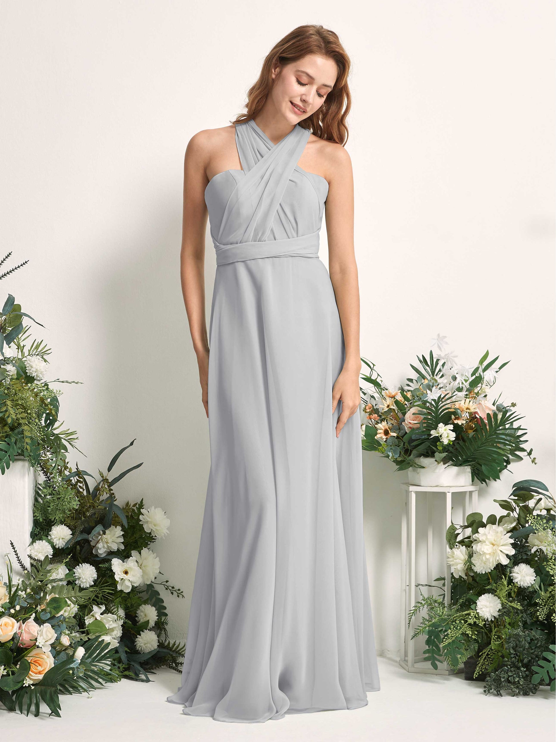 Carolyn Silver Halter Maxi Dress