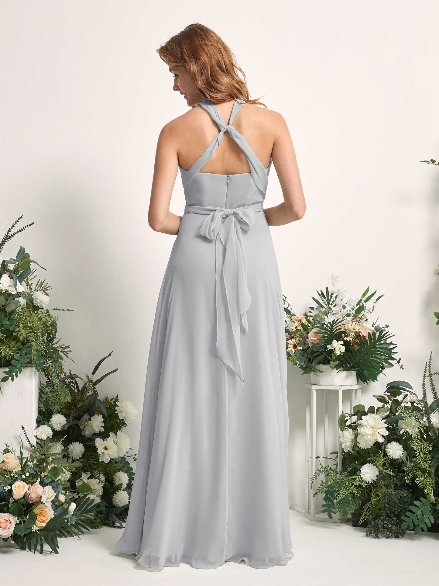 Carolyn Silver Halter Maxi Dress