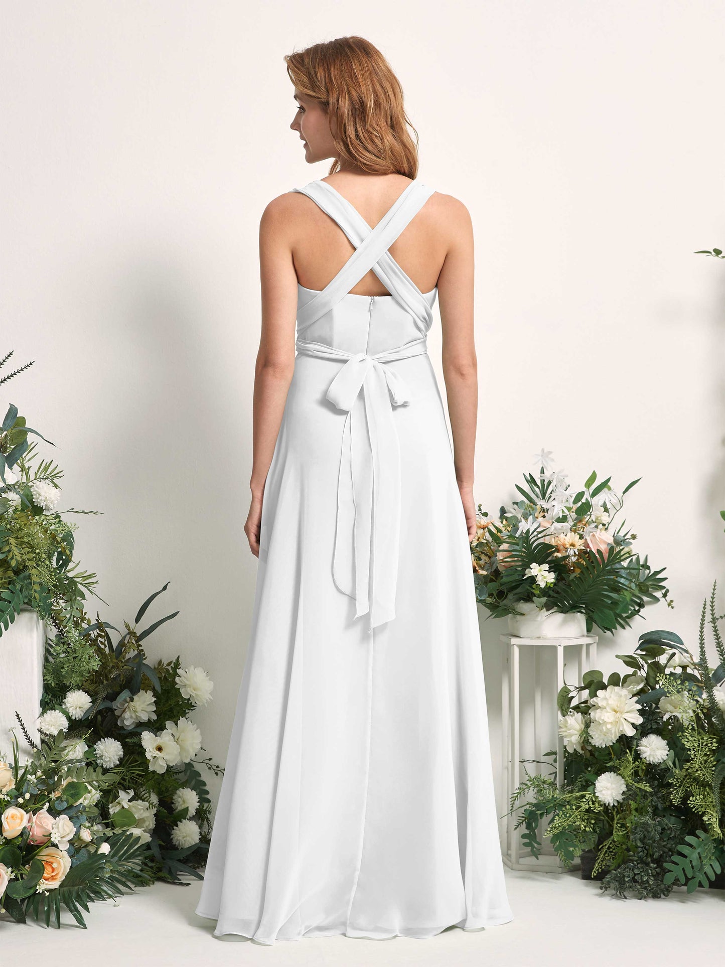 Carolyn White Halter Maxi Dress