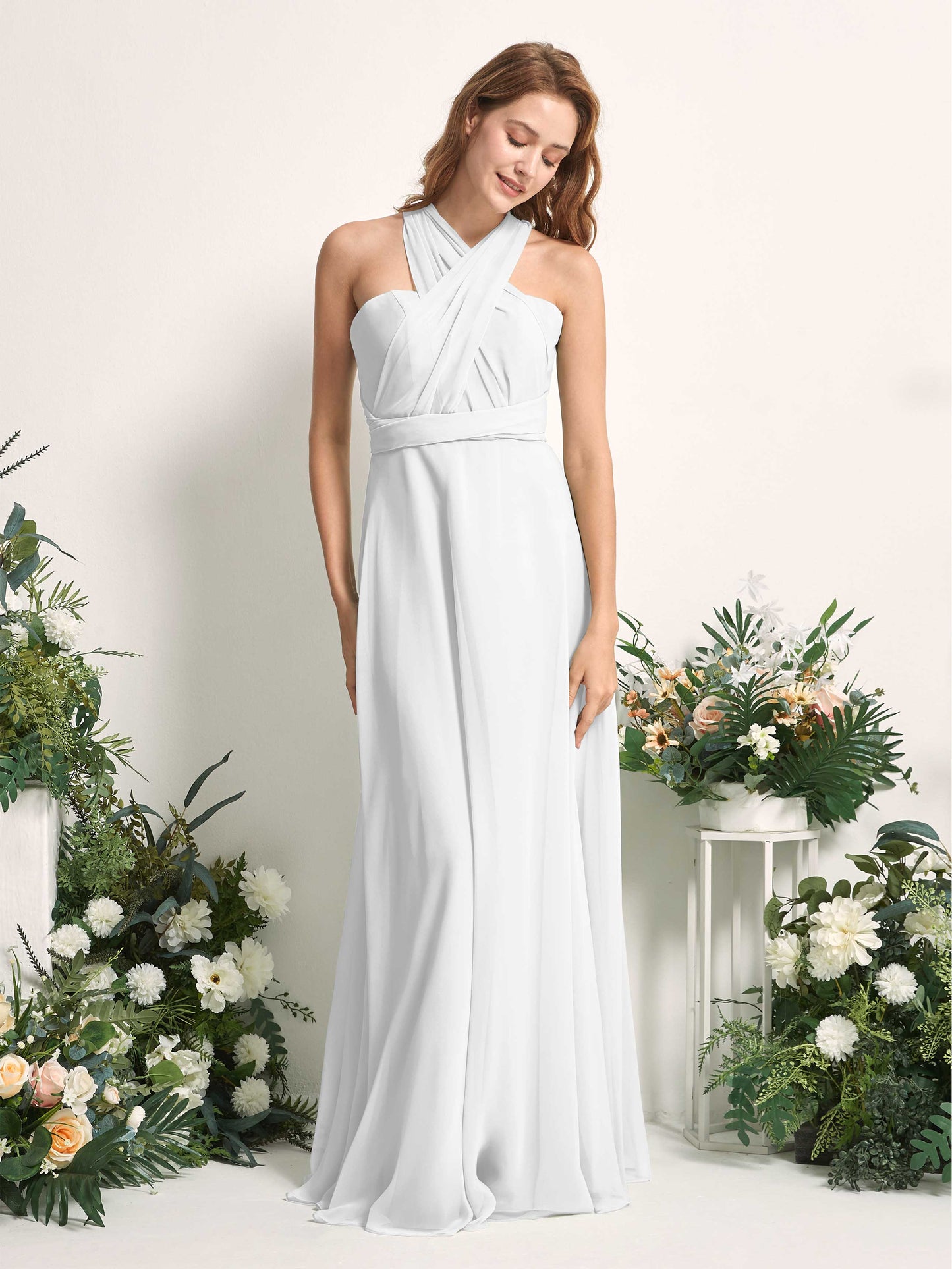 Carolyn White Halter Maxi Dress