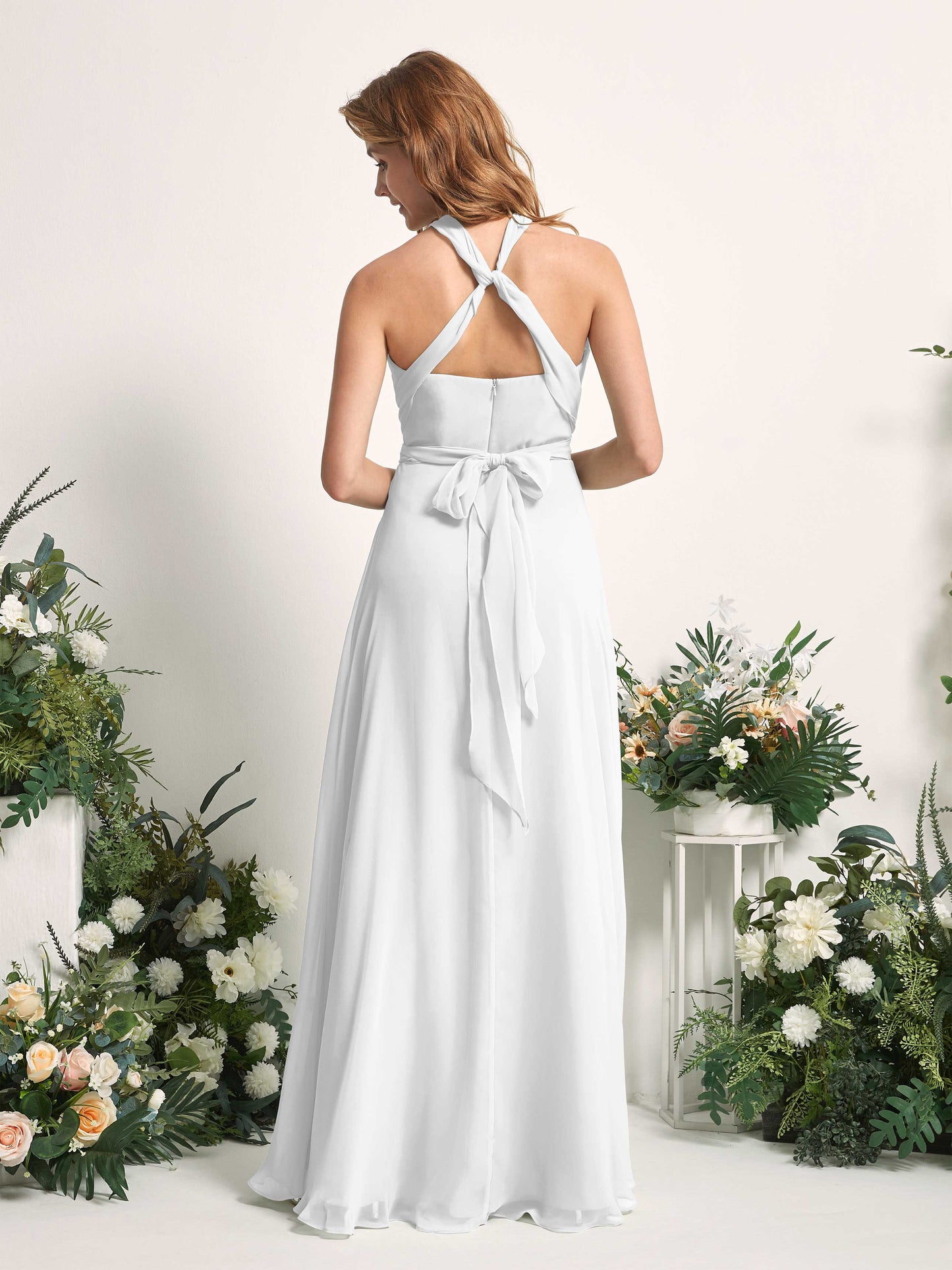 Carolyn White Halter Maxi Dress