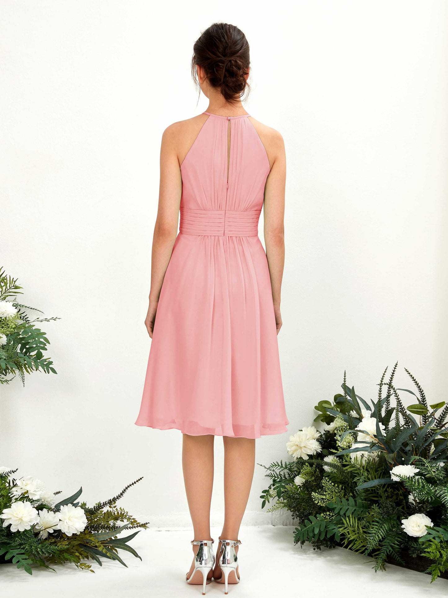 Cathie Ballet Pink Halter Midi Dress