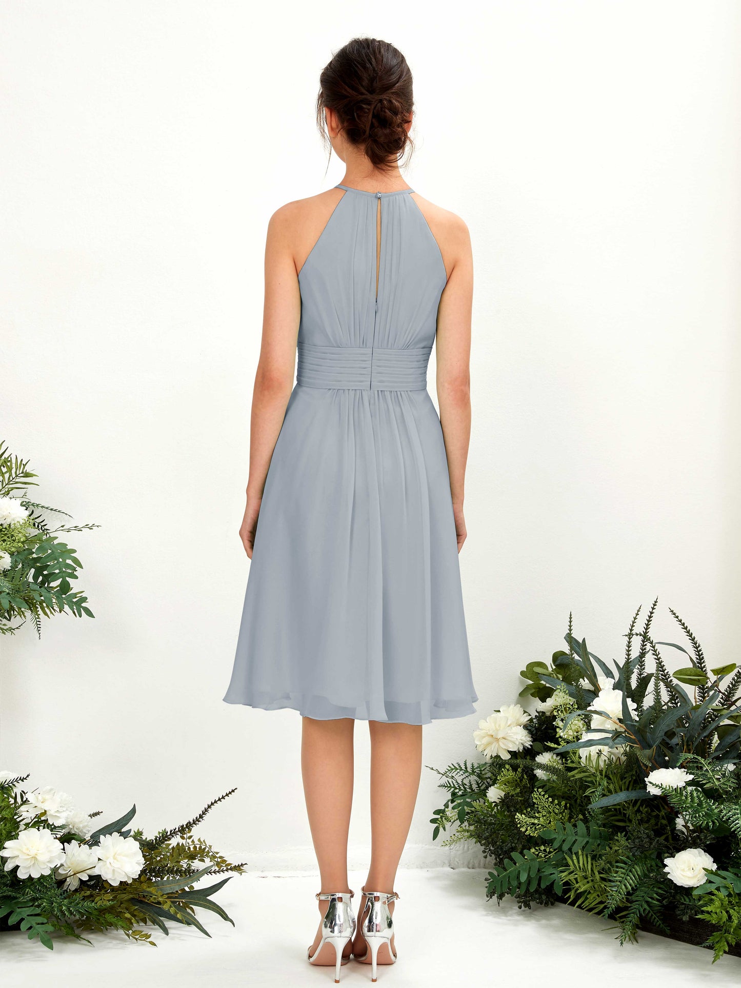 Cathie Dusty Blue-Upgrade Halter Midi Dress